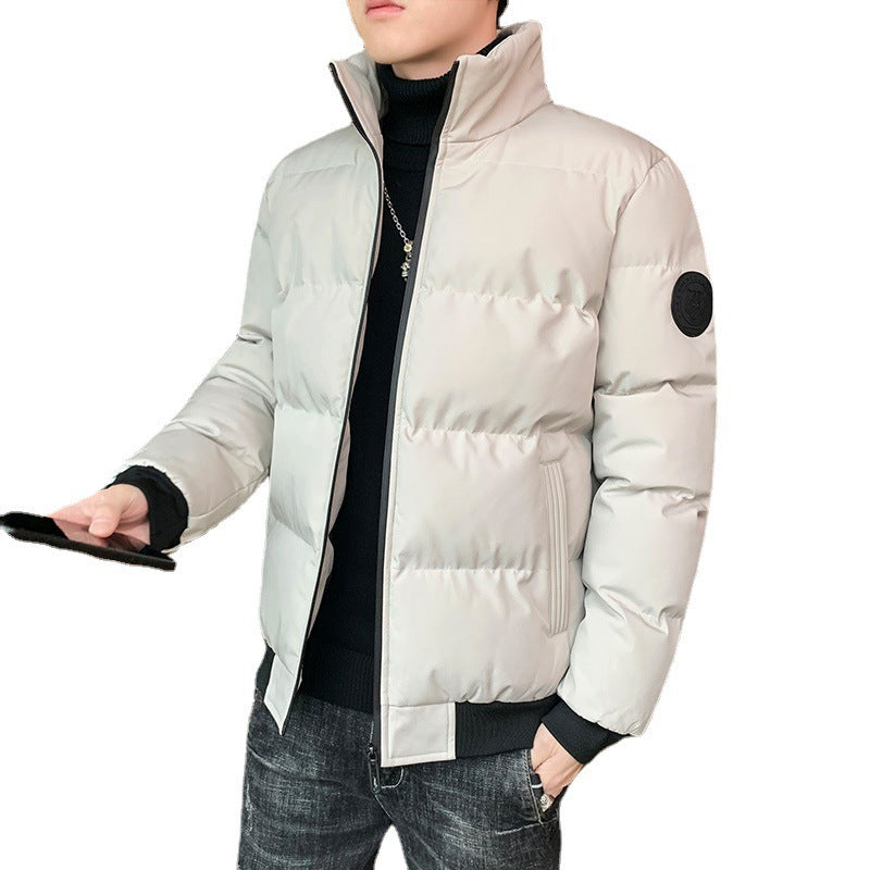 Men's compact thermo quilted jacket with high stand collar, windproof outer shell and elastic ribbed cuffs Chichicherry