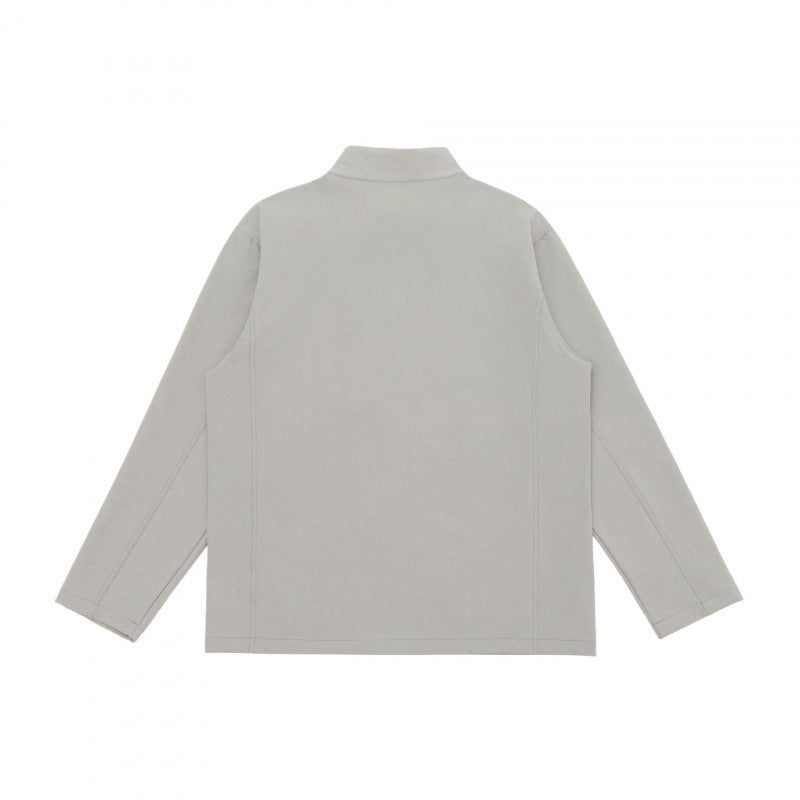 Unisex Light Tech-Fleece Zip Jacket with Stand-Up Collar, three Zip Pockets and Straight Cut Chichicherry