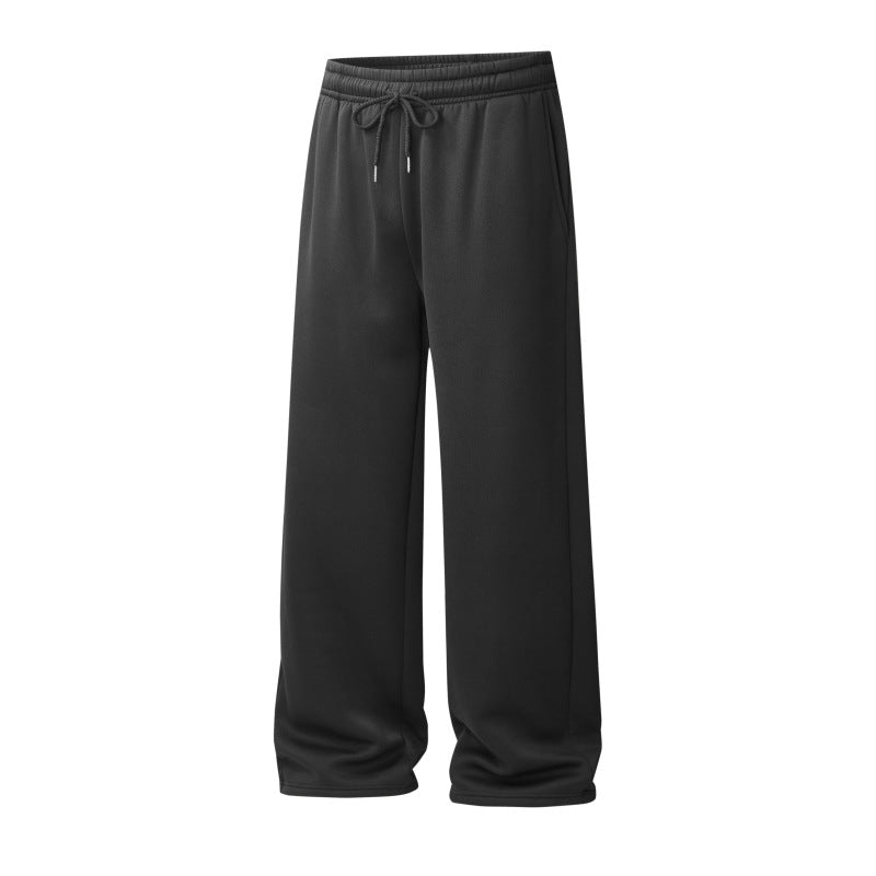 Women's Wide Lounge Pants with Elastic Waistband, Drawstring & Plush Fleece Lining Chichicherry