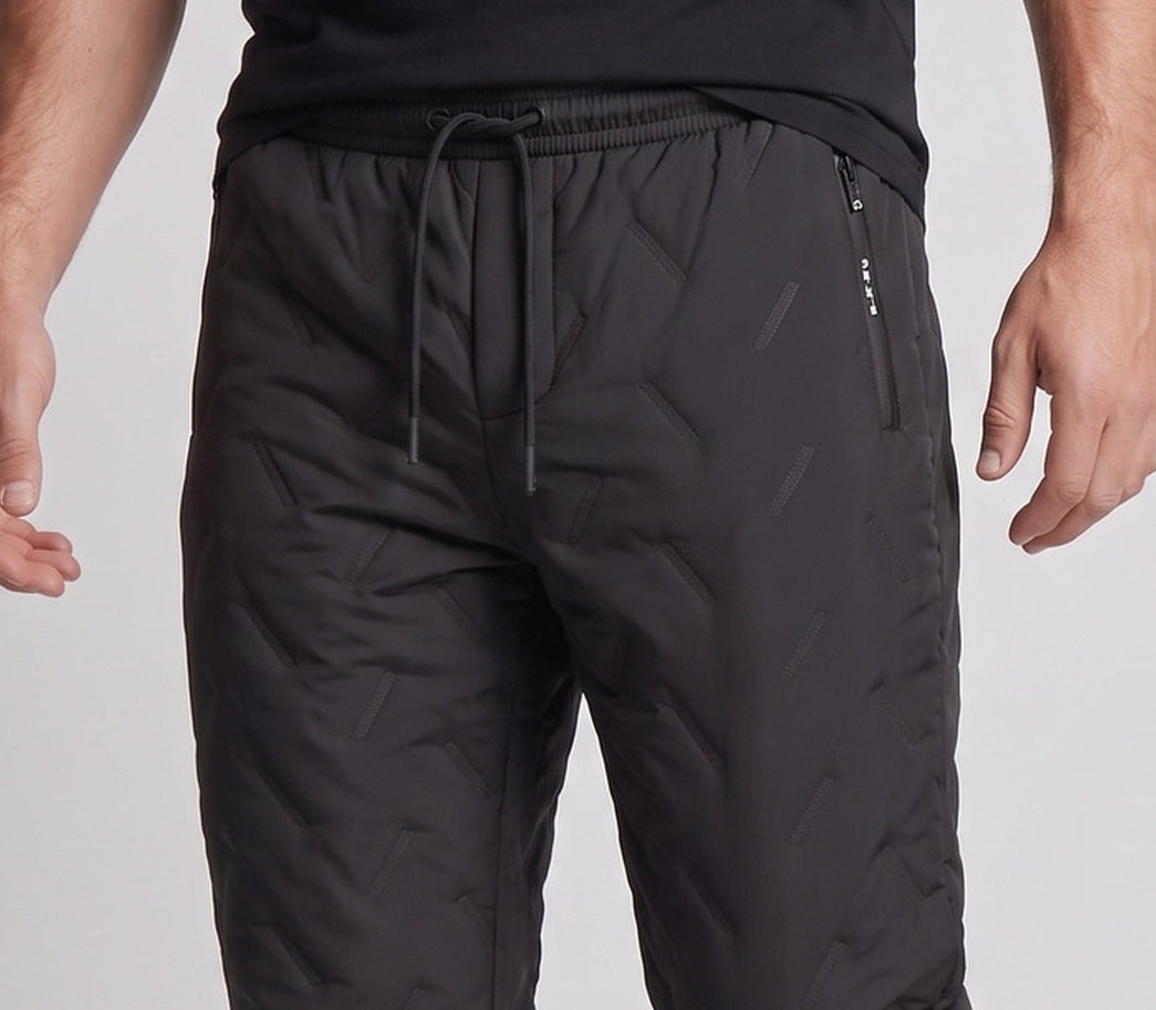 Men's Thermal Outdoor Jogging Pants with Thick Sherpa Lining, Elastic Waistband and Security Zipper Pocket Chichicherry