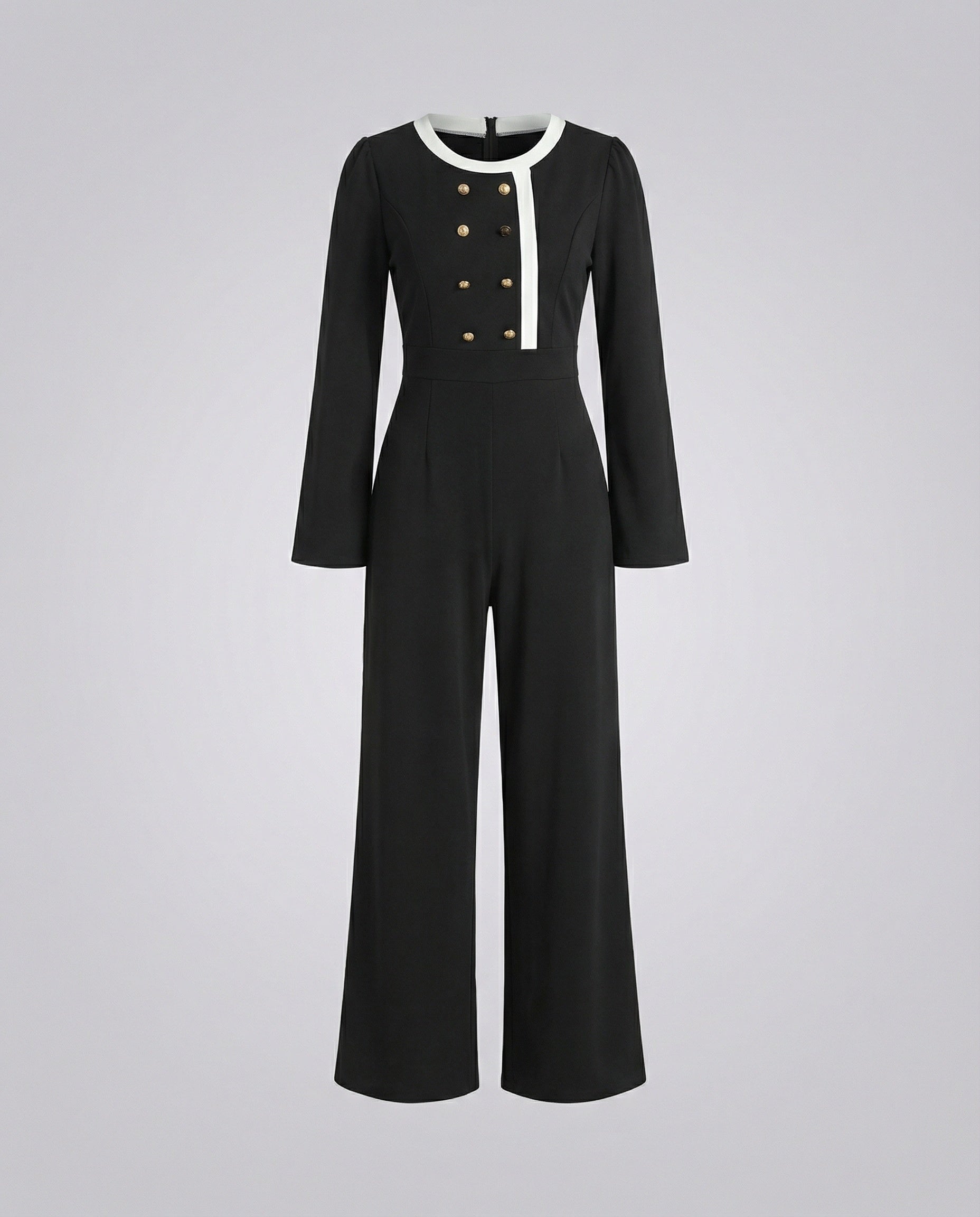 Elegant ladies jumpsuit with button placket