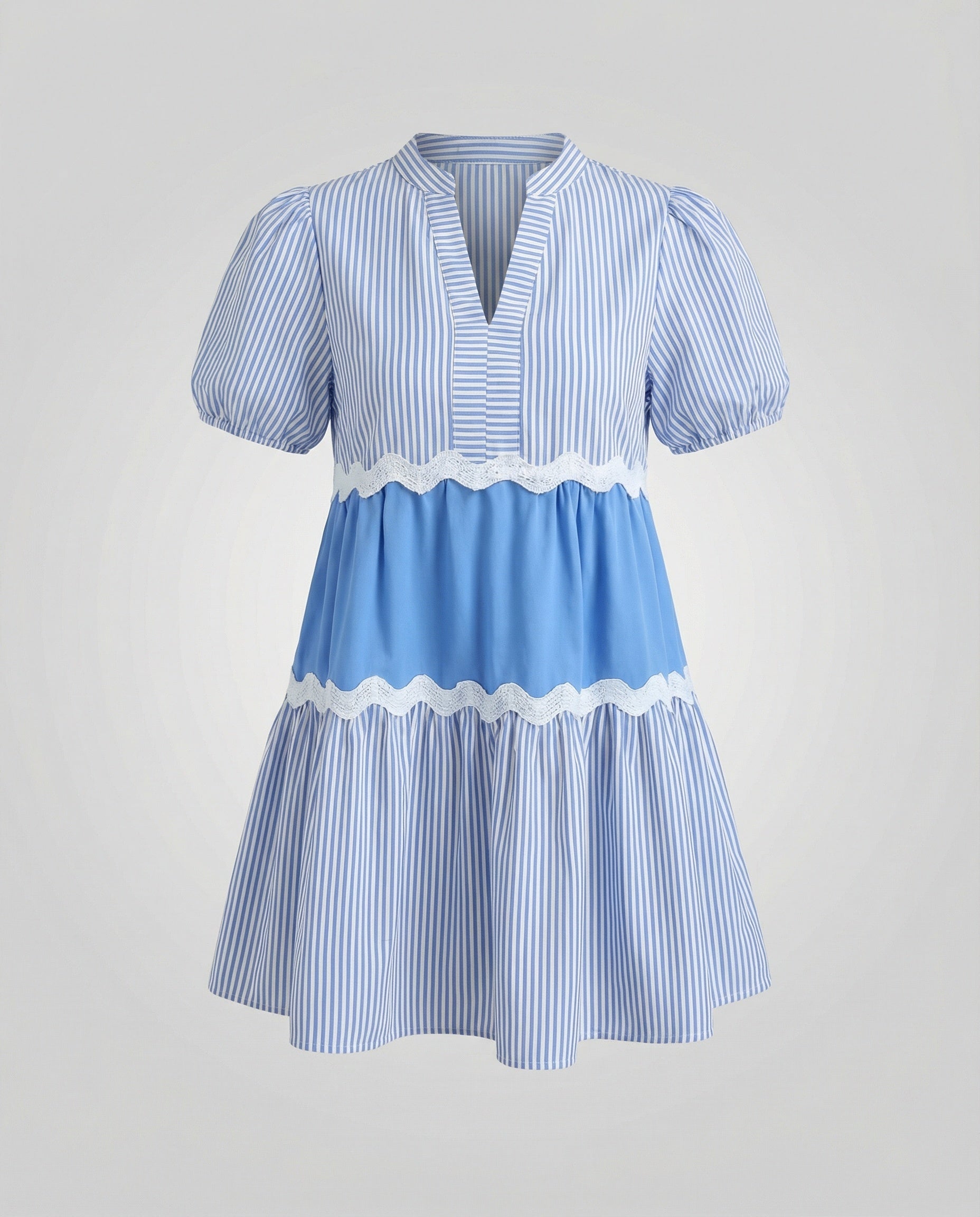 Women Tiered Dress Summer with Puff Sleeves