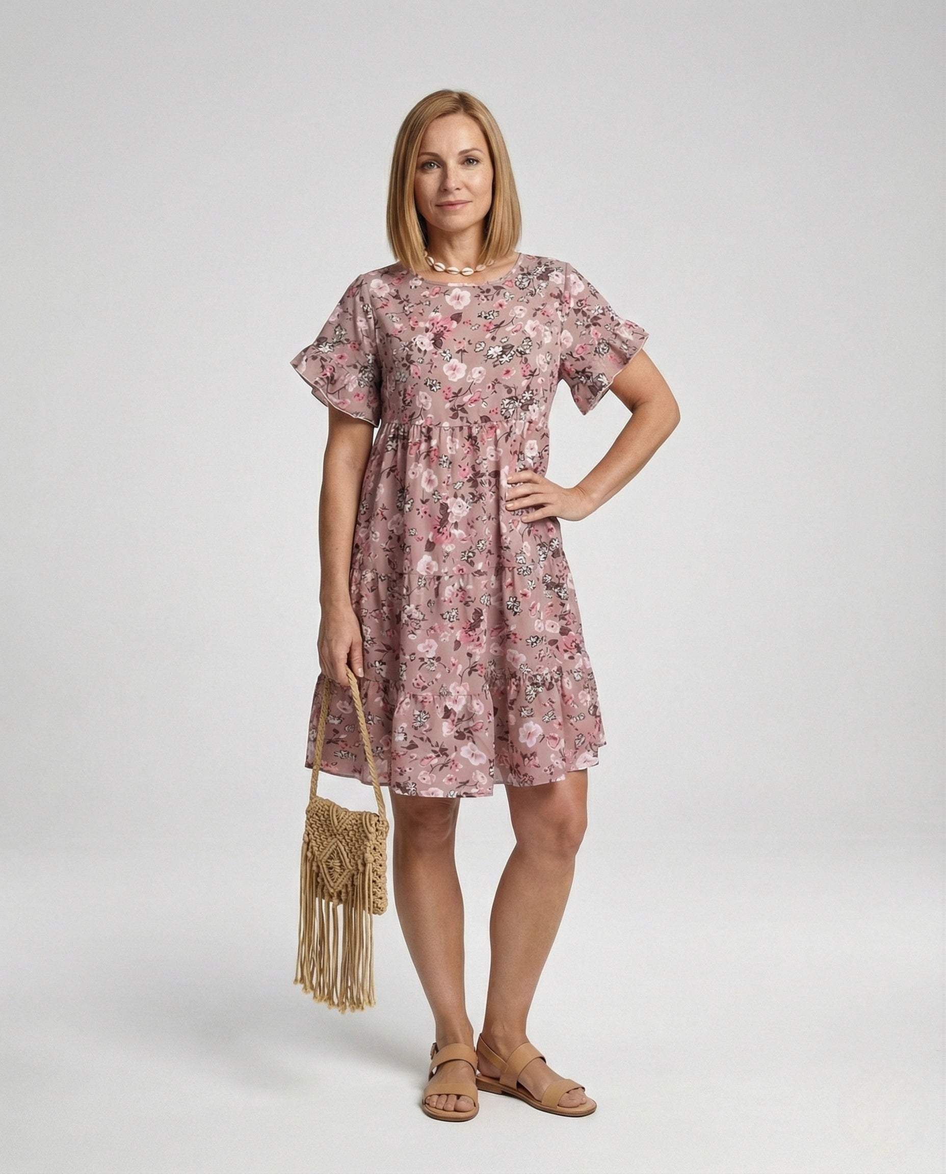 Women's summer dress floral with ruffle