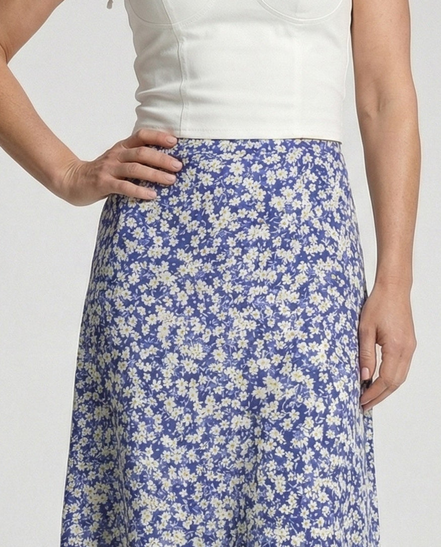 Midi skirt ladies asymmetrical floral