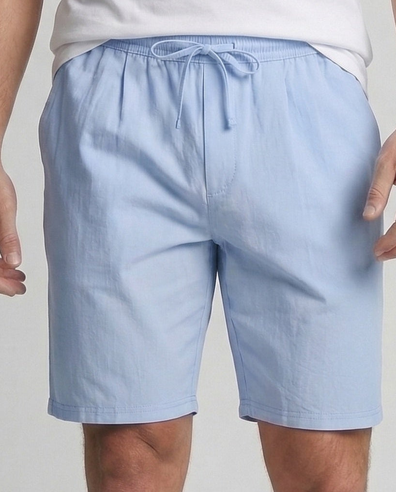 Men's Linen Bermuda Elastic Waist Drawstring