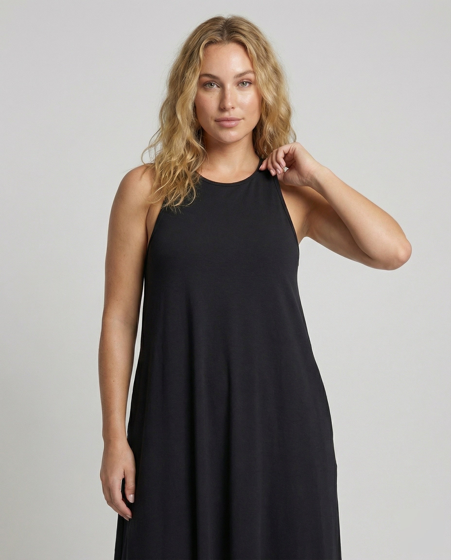 Women Tulip Maxi Dress with Slim Straps