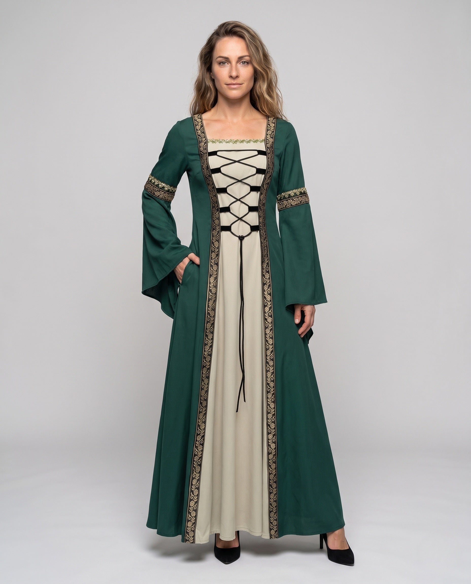 Women's historic fairy tale dress with elegant lacing design Chichicherry
