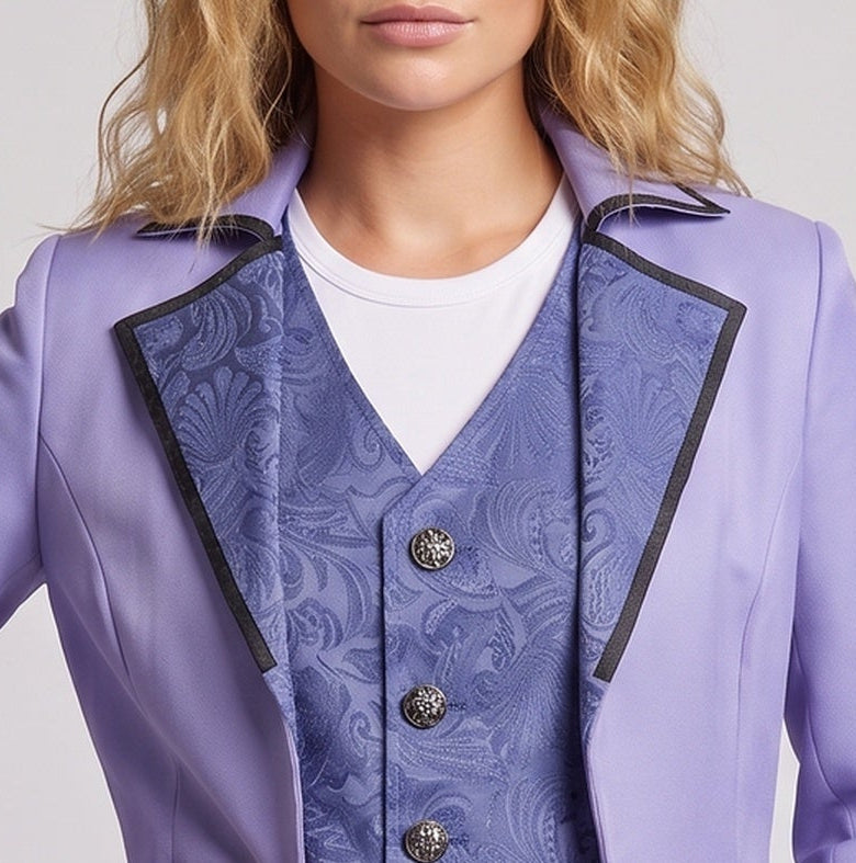 Women's Charming Suit Coat with Detailed Waistcoat Chichicherry