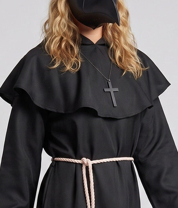 Women Medieval Costume with Hood and Ruffle Details Chichicherry