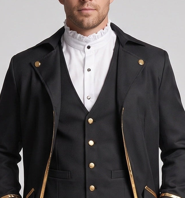Men's riding jacket with golden accents Chichicherry