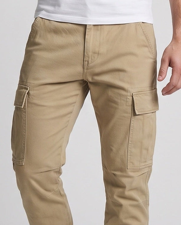 Men's Loose Cargo Pants with Reinforced Knees and Multiple Pockets Chichicherry