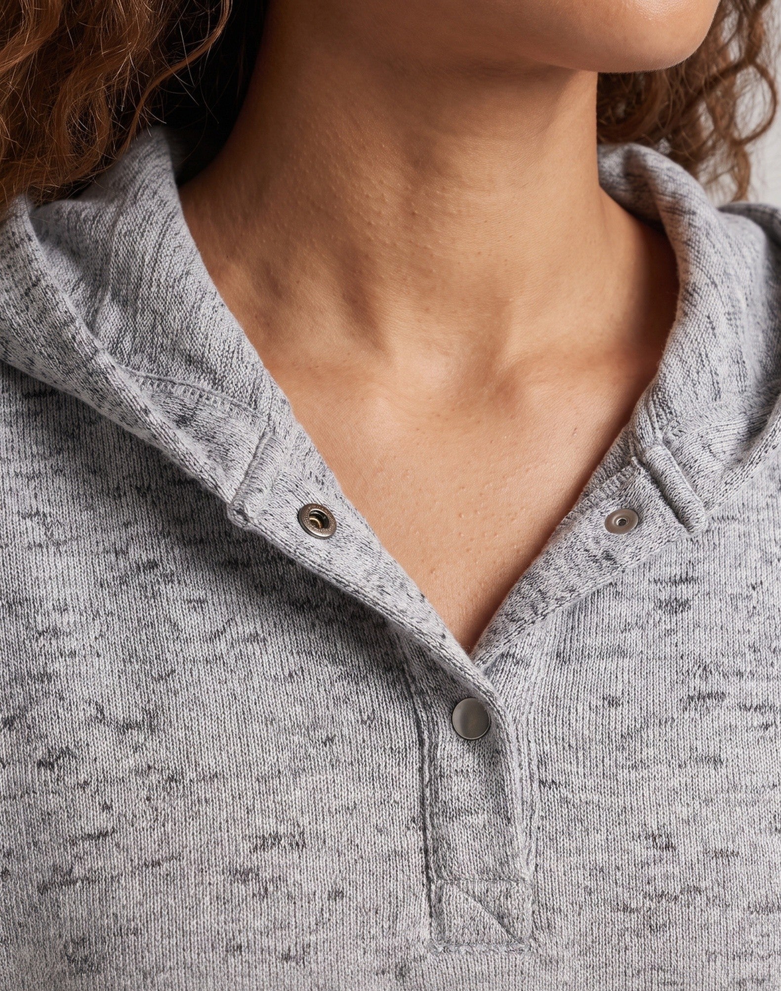 Women Casual Hooded Sweatshirt with Button Details Chichicherry