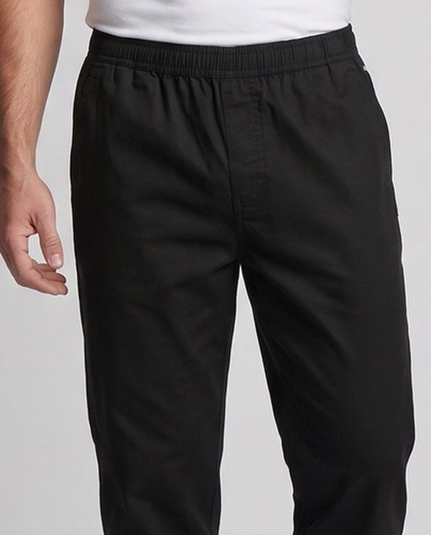 Men's Lightweight Cotton Blend Casual Pants with Drawstring Waist, Side Pockets & Straight Relaxed Fit Chichicherry