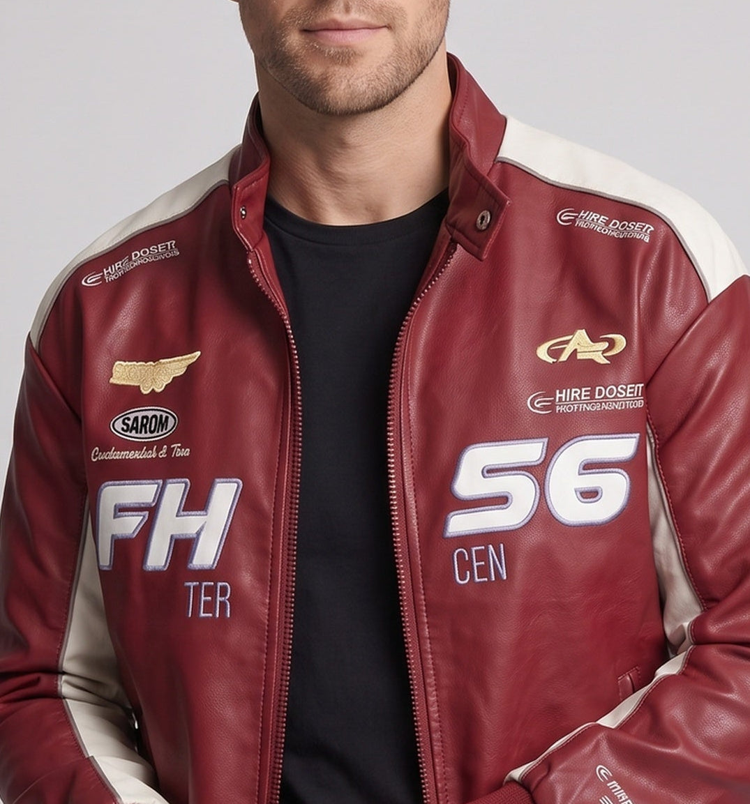 Men's Fashionable Faux Leather Jacket with Practical Details Chichicherry
