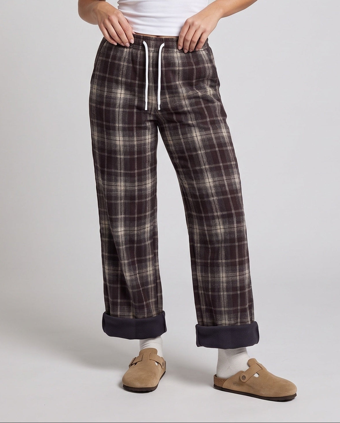 Women Comfortable Checked Pants Chichicherry