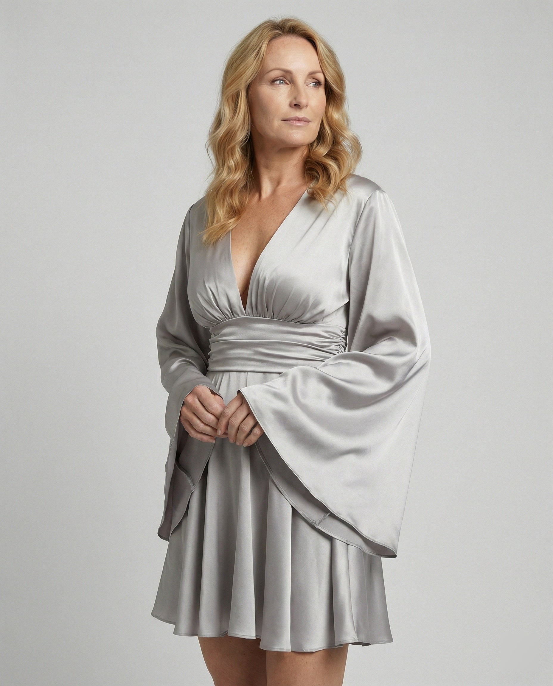 Women Mini Dress A-Line V-Neck