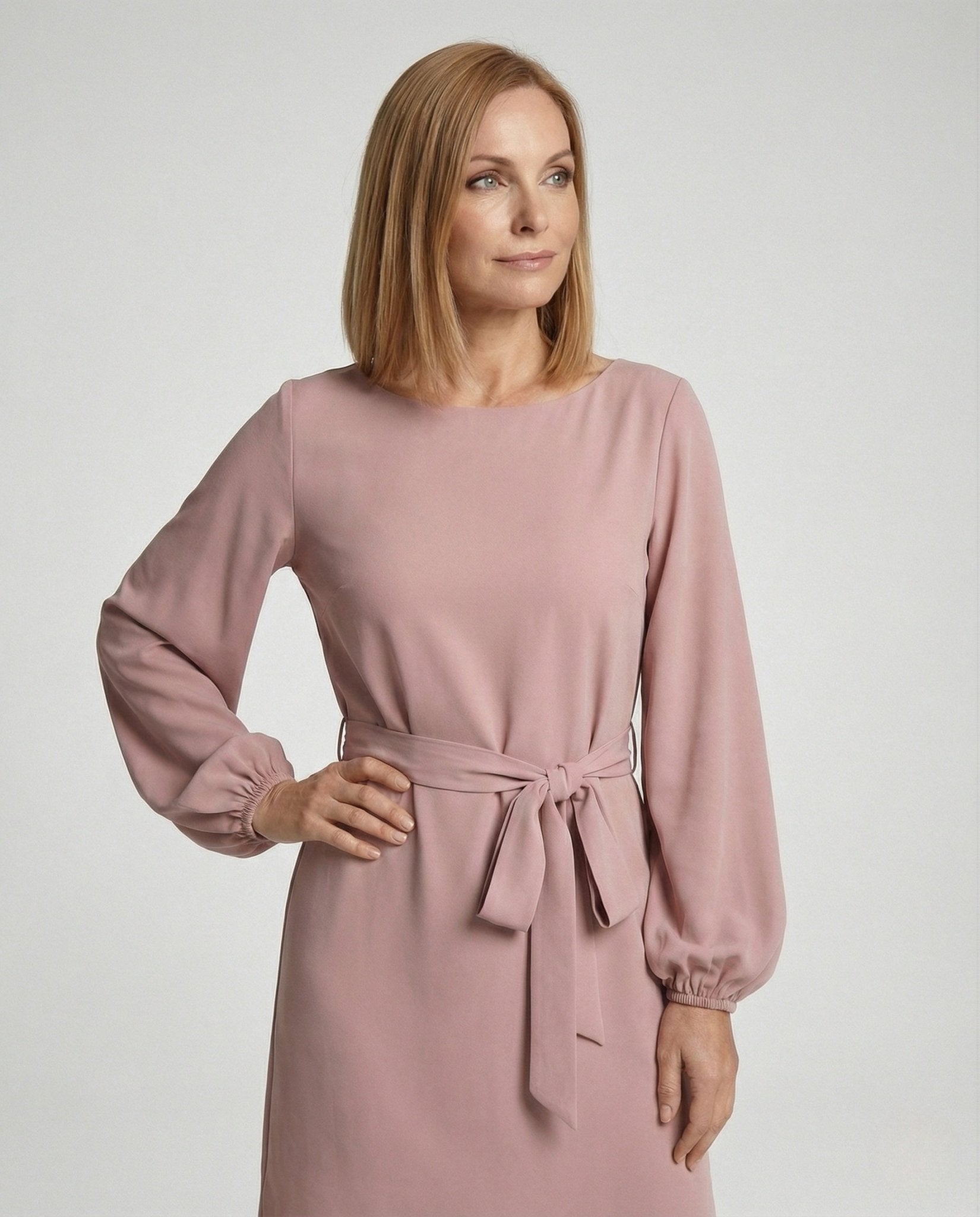 A-Line Mini Dress Elegant With Belt Women - Chichicherry