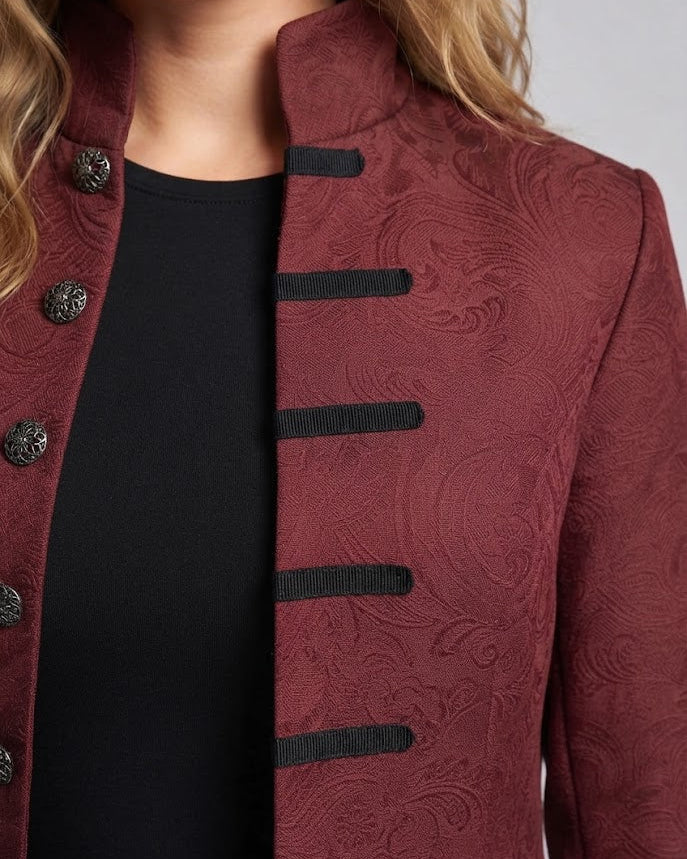 Ladies elegant tailcoat with elaborate jacquard pattern Chichicherry
