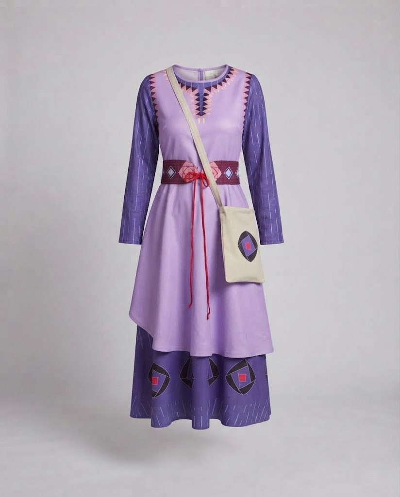 Women traditional long sleeve dress with detailed fabric design Chichicherry