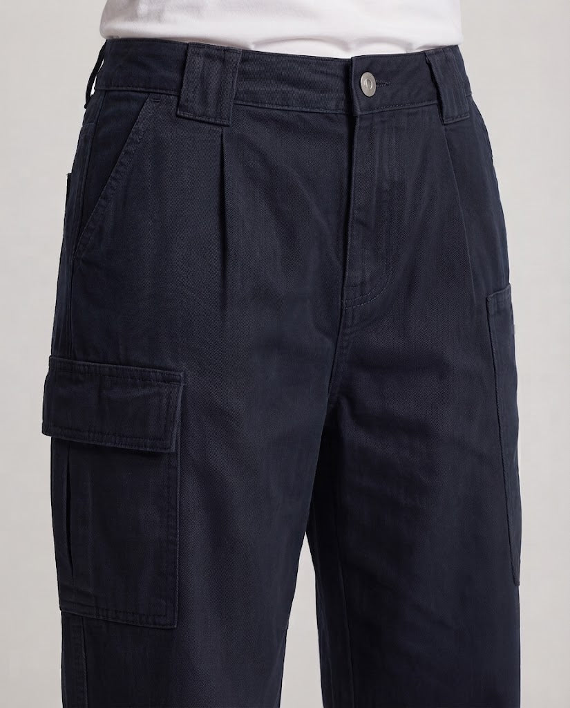 Women's Baggy Work Pants with Drop Crotch and Applied Utility Pockets Chichicherry
