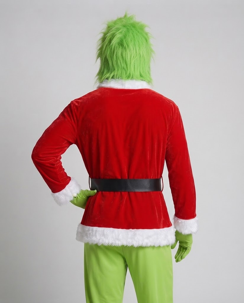 Men's costume as green Christmas spirit Chichicherry