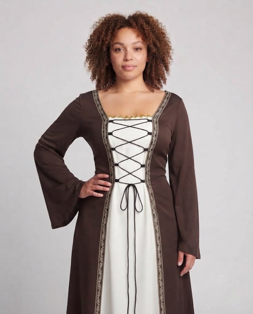 Women elegant medieval dress with shimmering accents Chichicherry