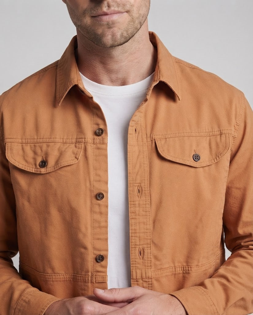 Men's lightweight overshirt made of cotton canvas with flap pockets Chichicherry