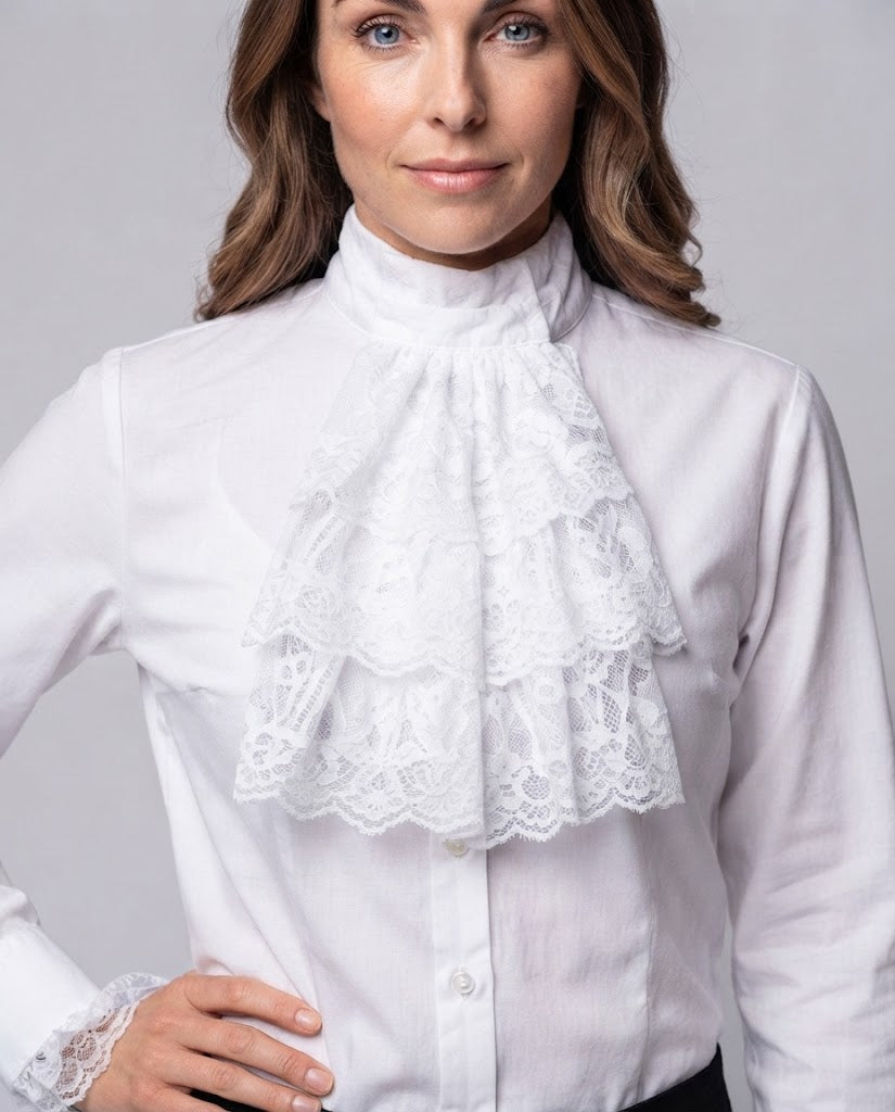 Women Ruffled Blouse with Elegant Sleeve Cuffs Chichicherry