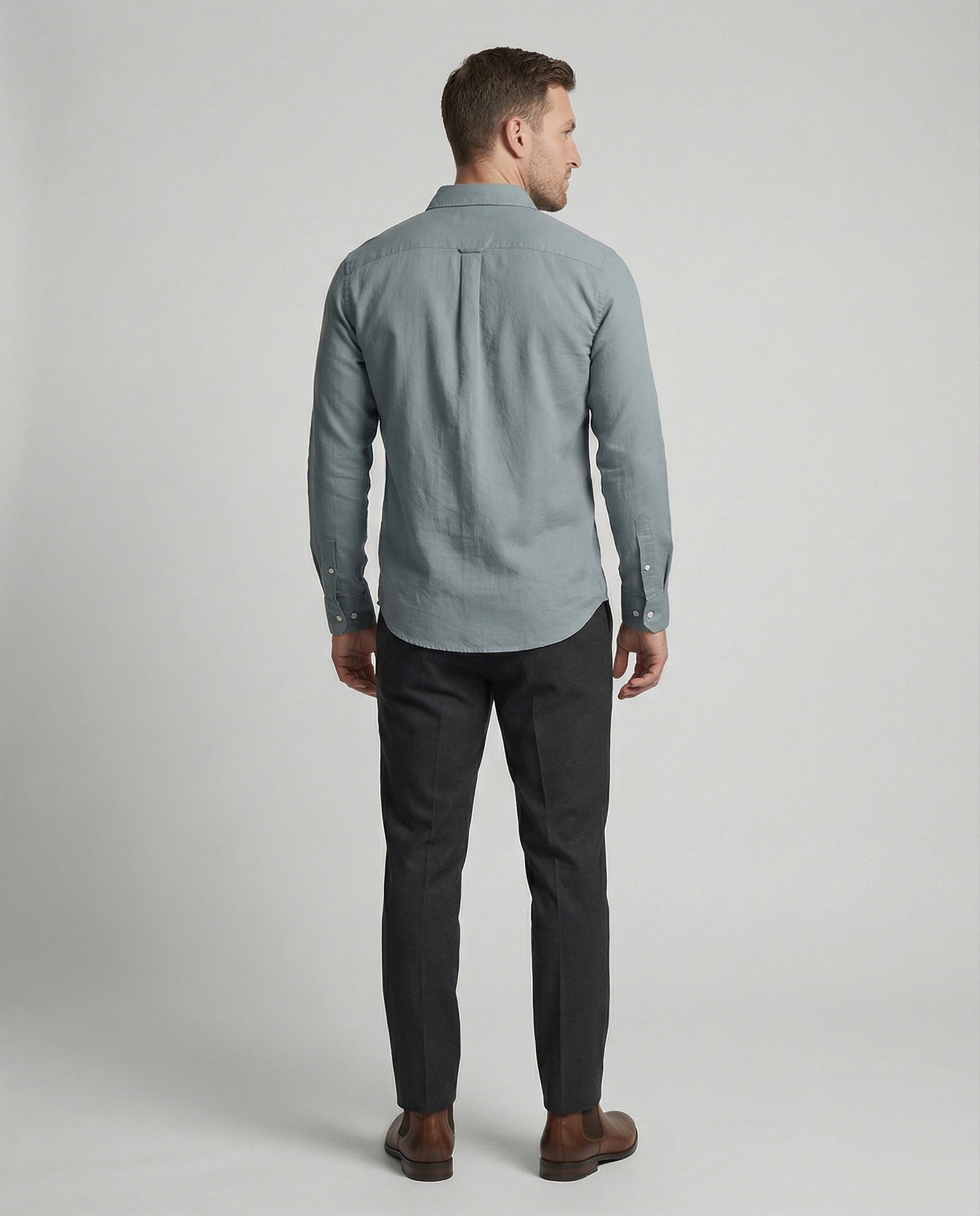 Men's Long Sleeve Shirt Linen Mix