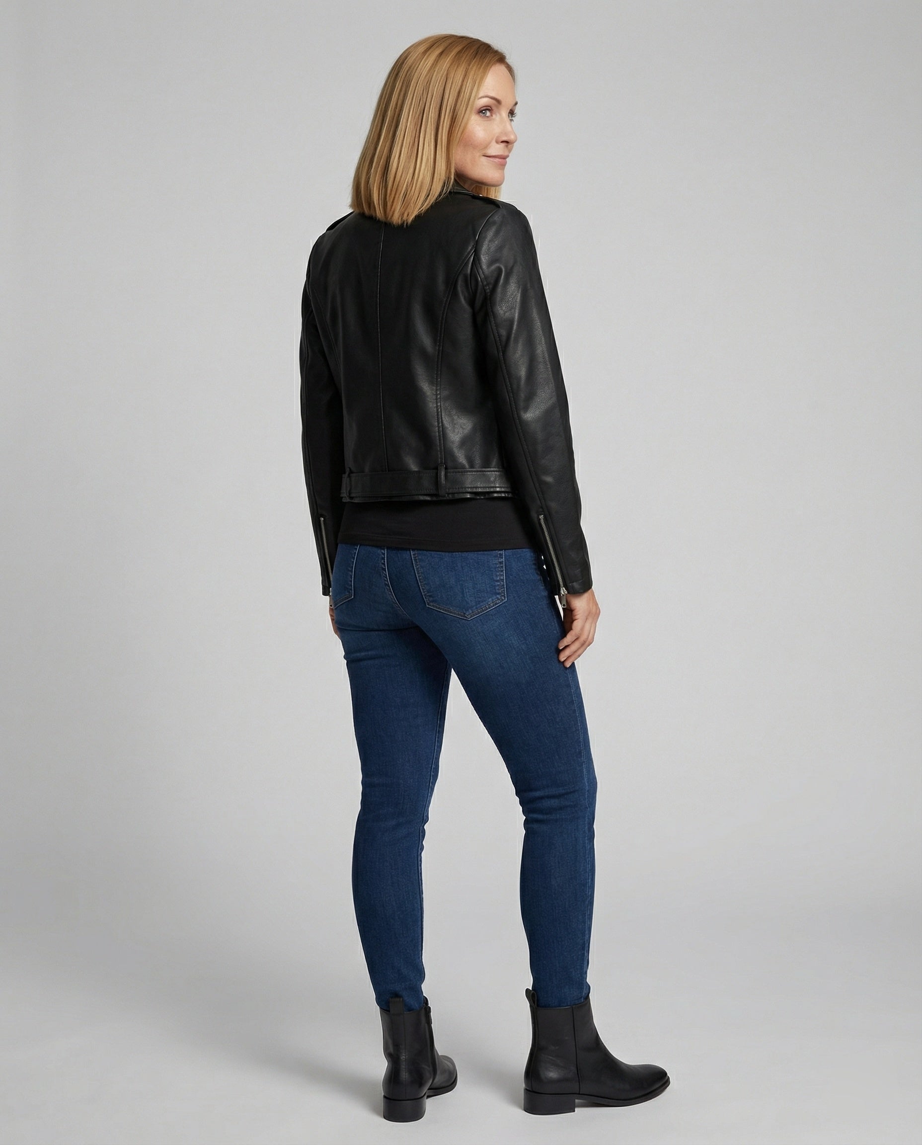 Leisurewear Women Biker Jacket Faux Leather