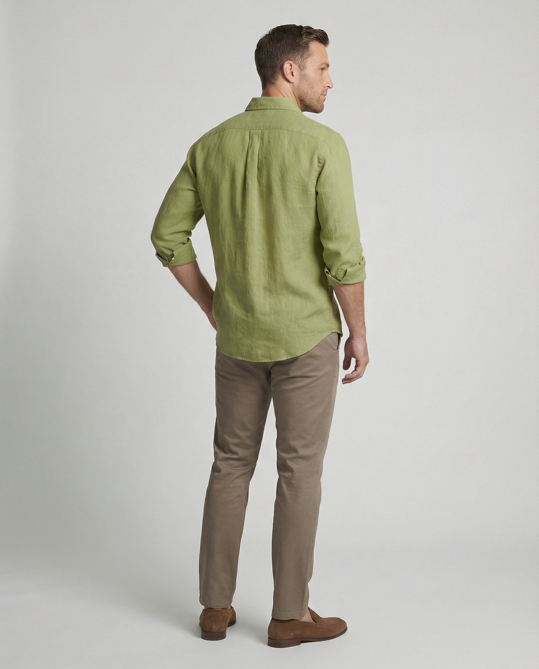 Men's Linen Shirt Men's Stand Collar
