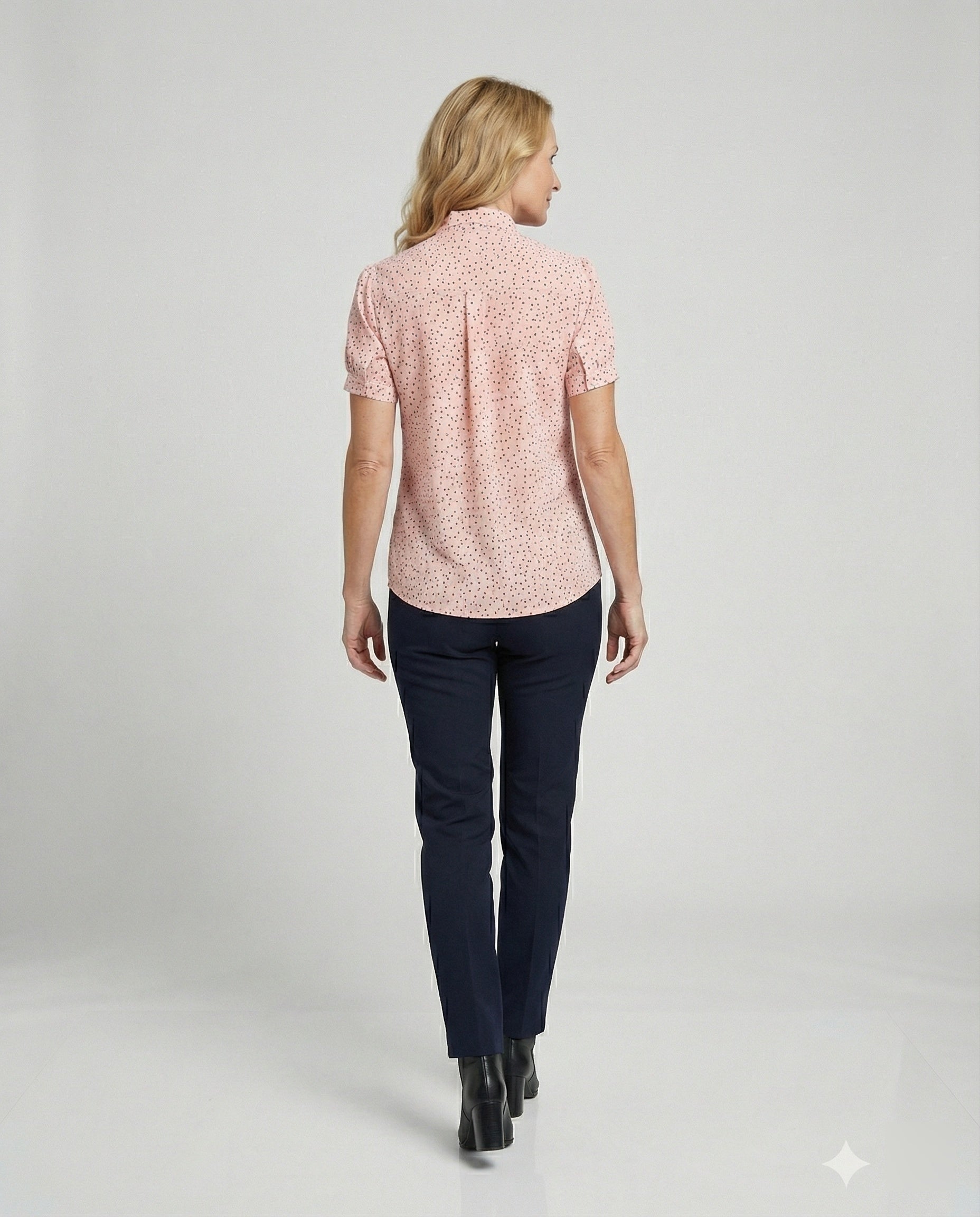 Blouse Women Short with Tie Collar