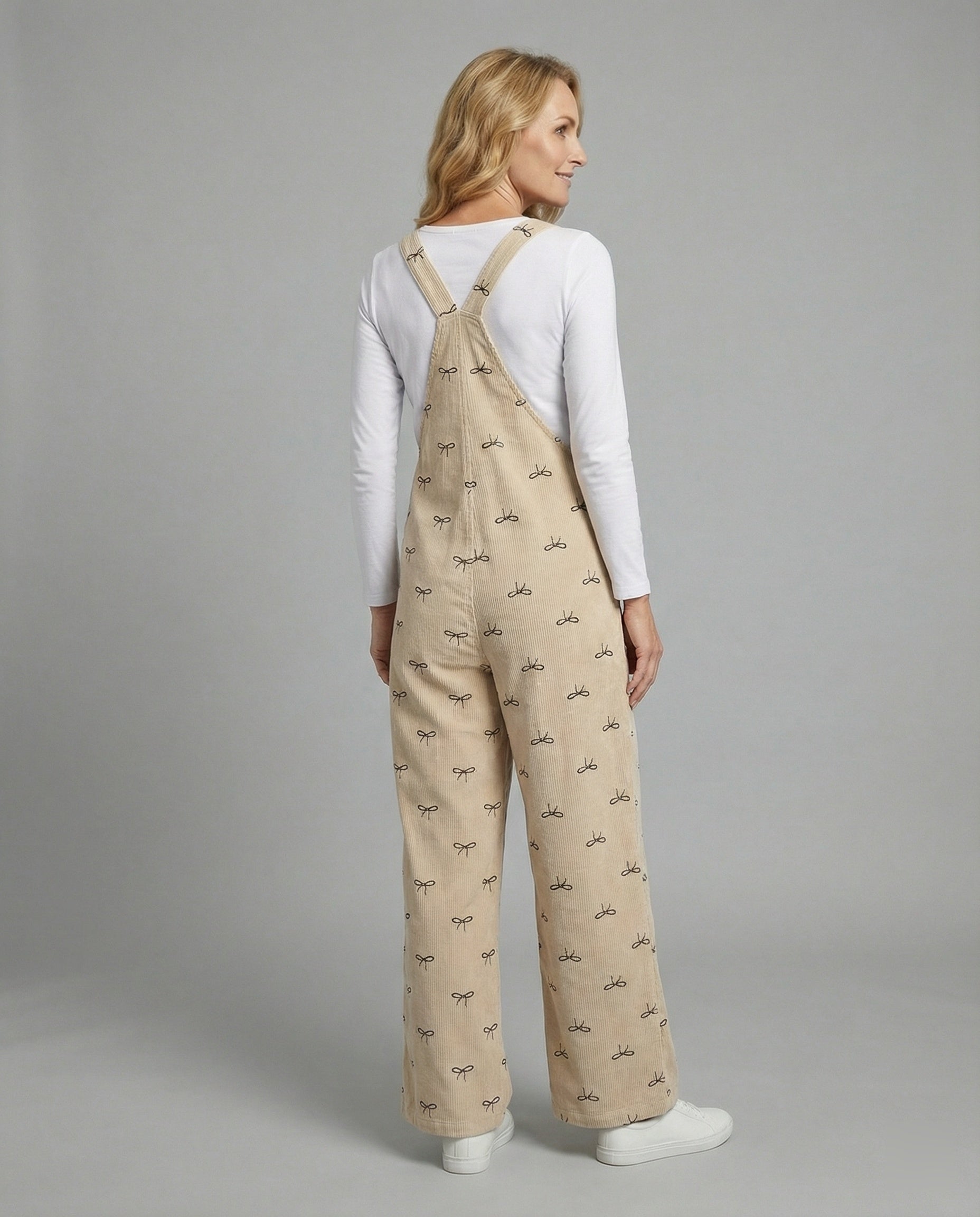 Women's Corduroy Overalls Print