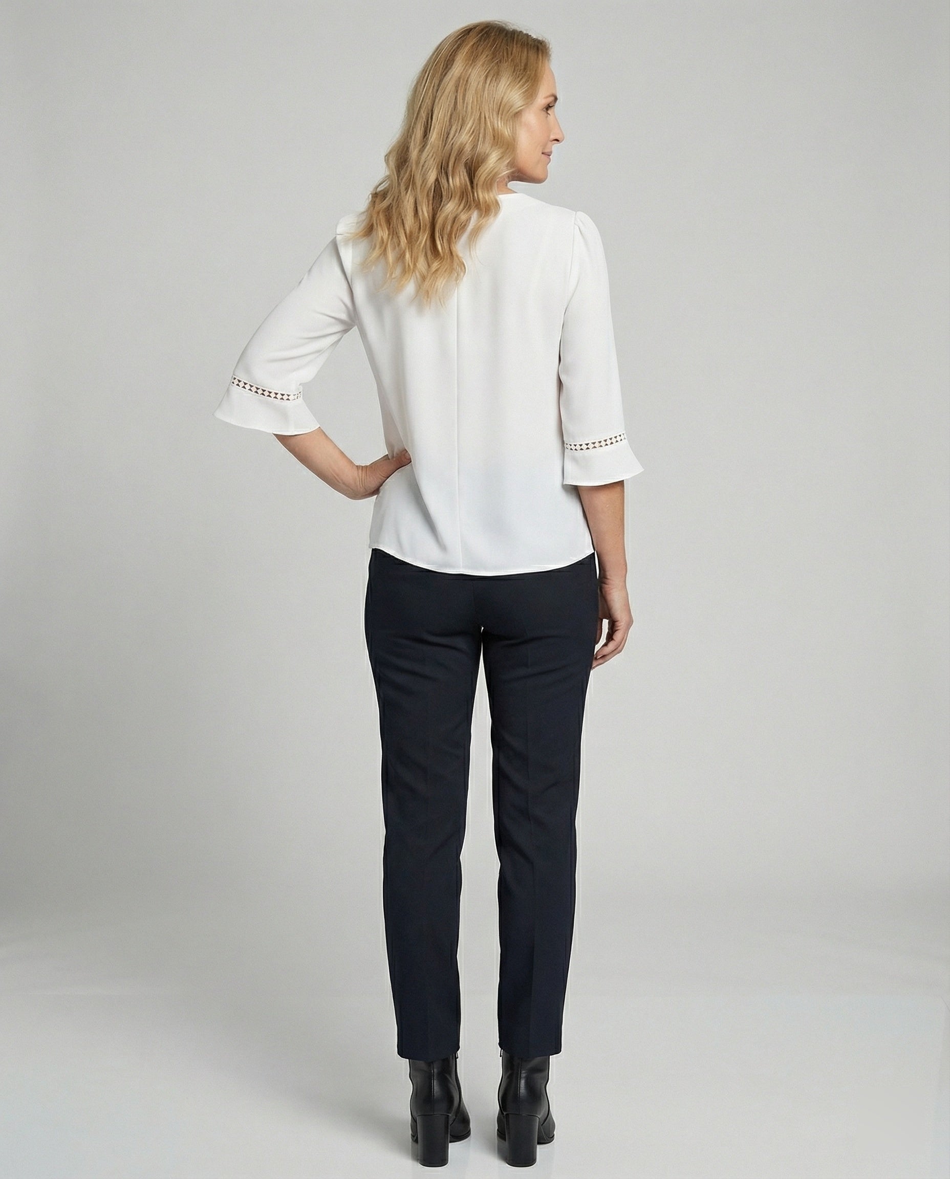 Women Blouse Top Women V-Neck Crepe