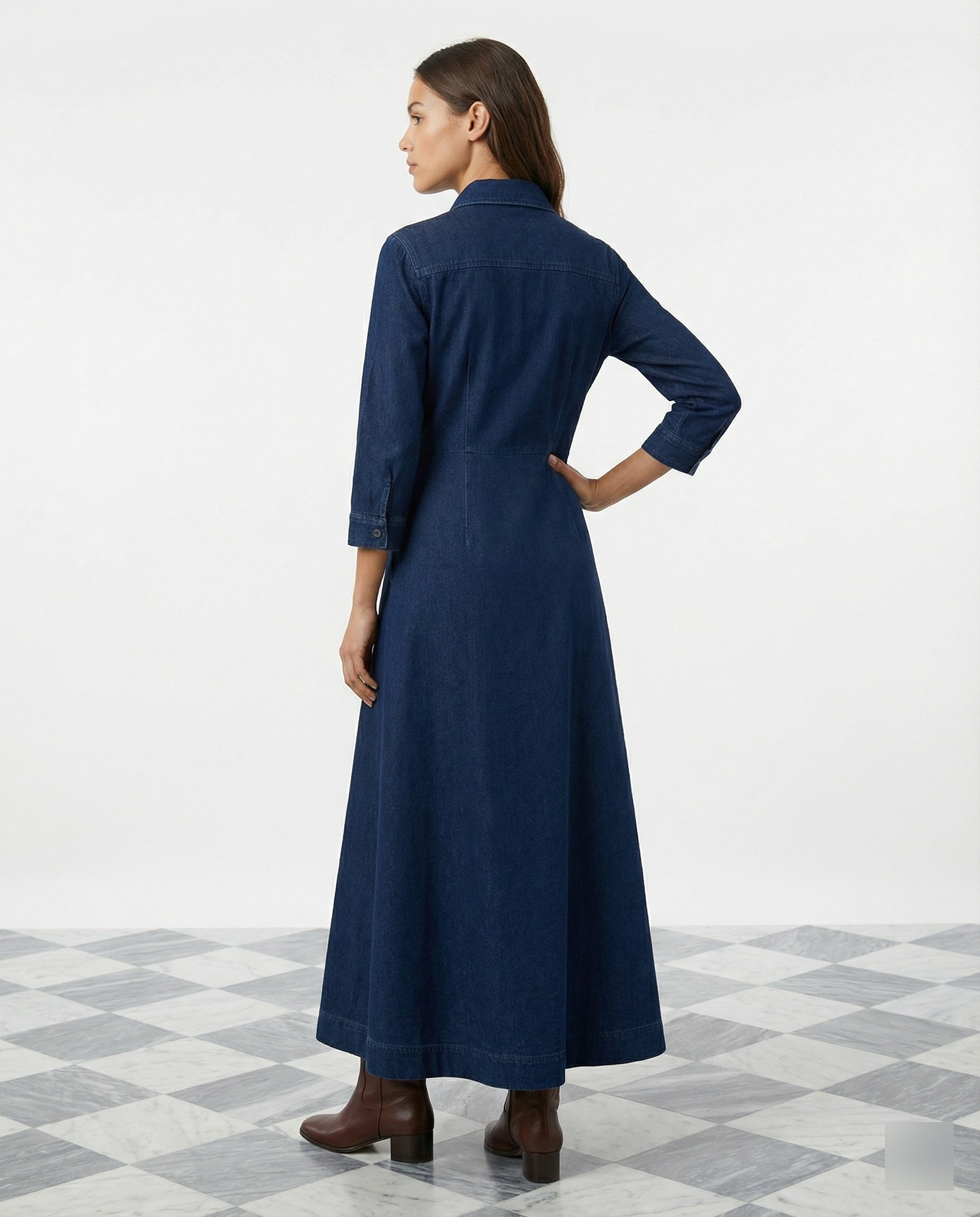 Shirt dress women with tailoring