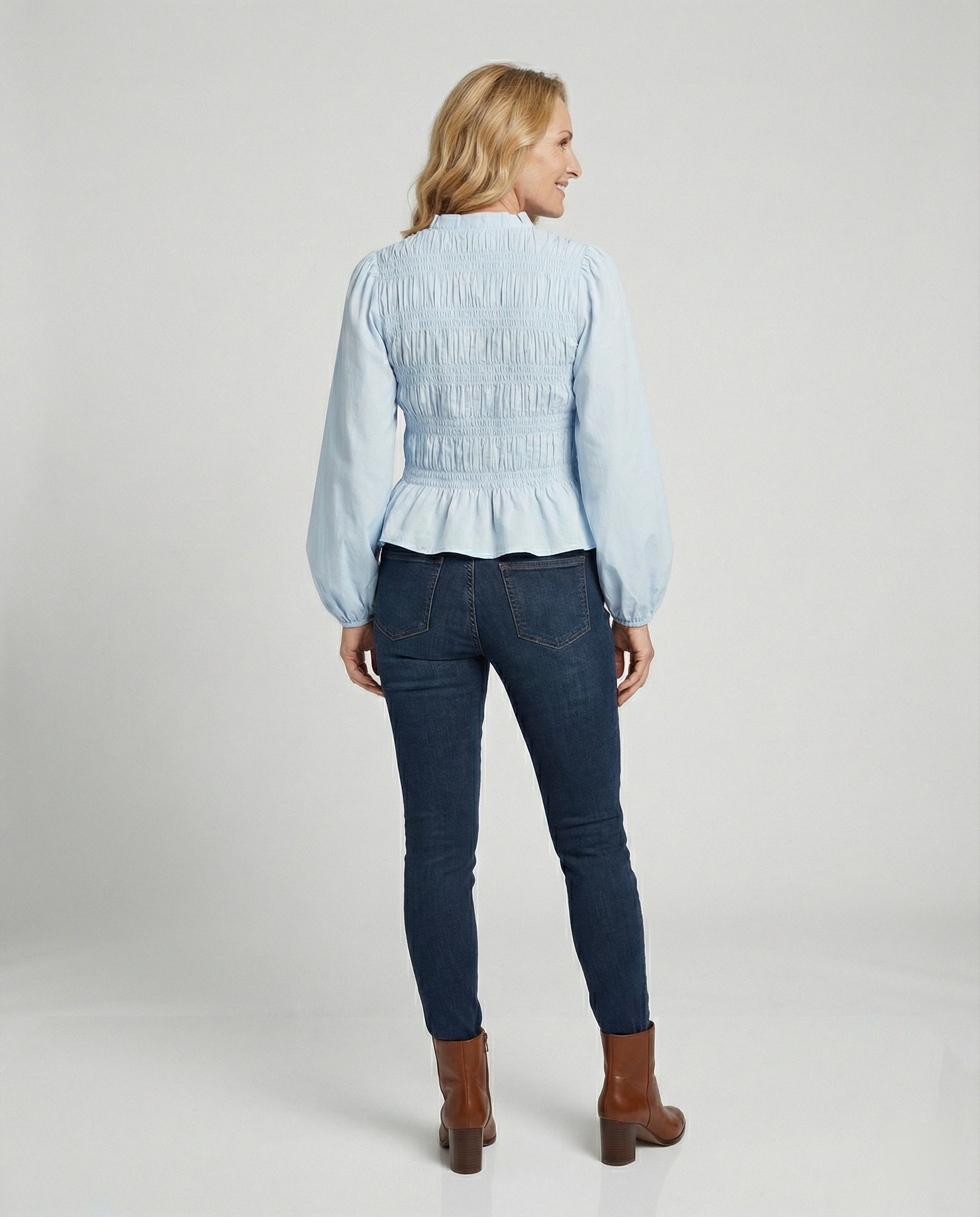 Blouse Ladies Peplum Balloon Sleeves