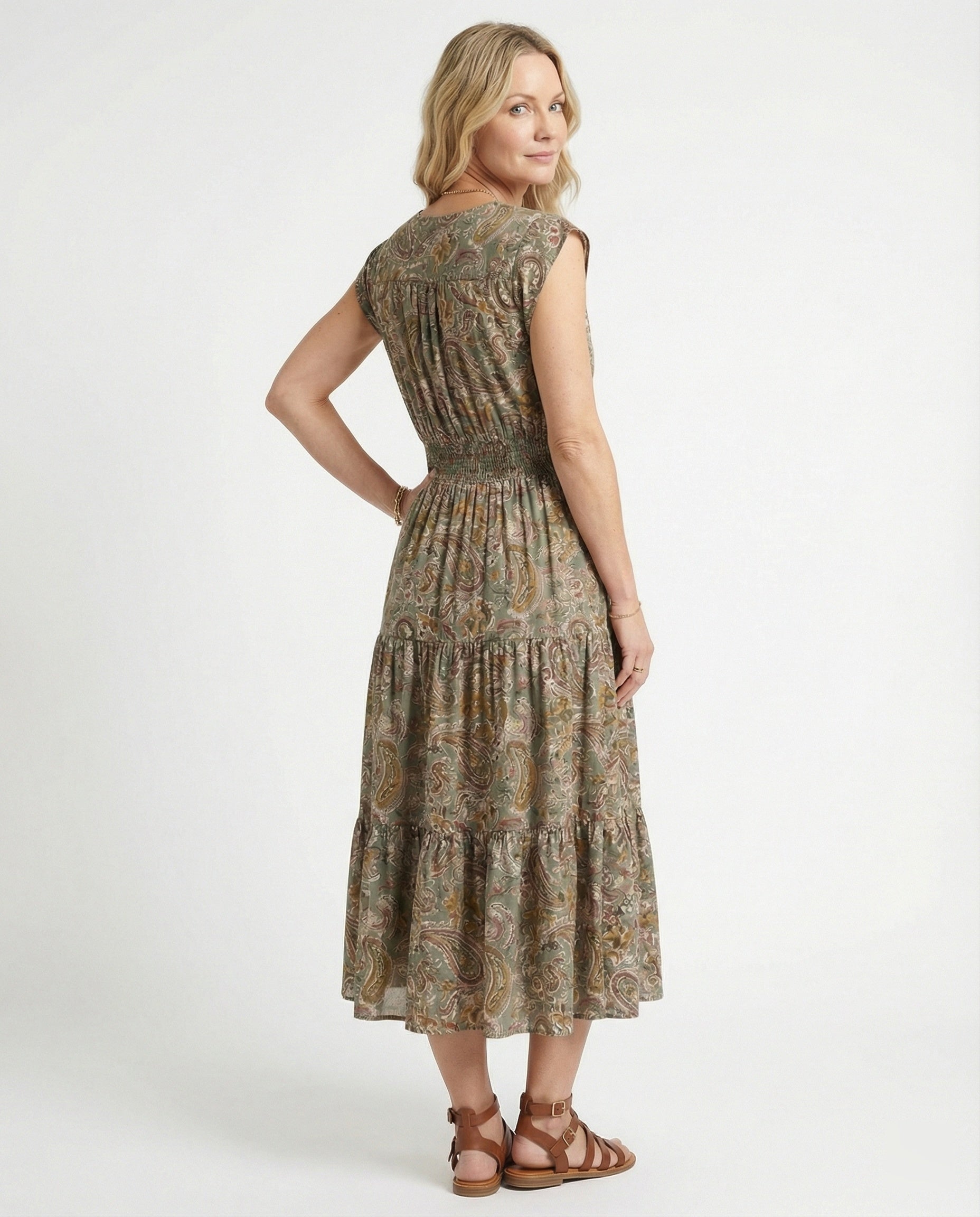 Boho Maxi Dress Summer with Smocked Waist