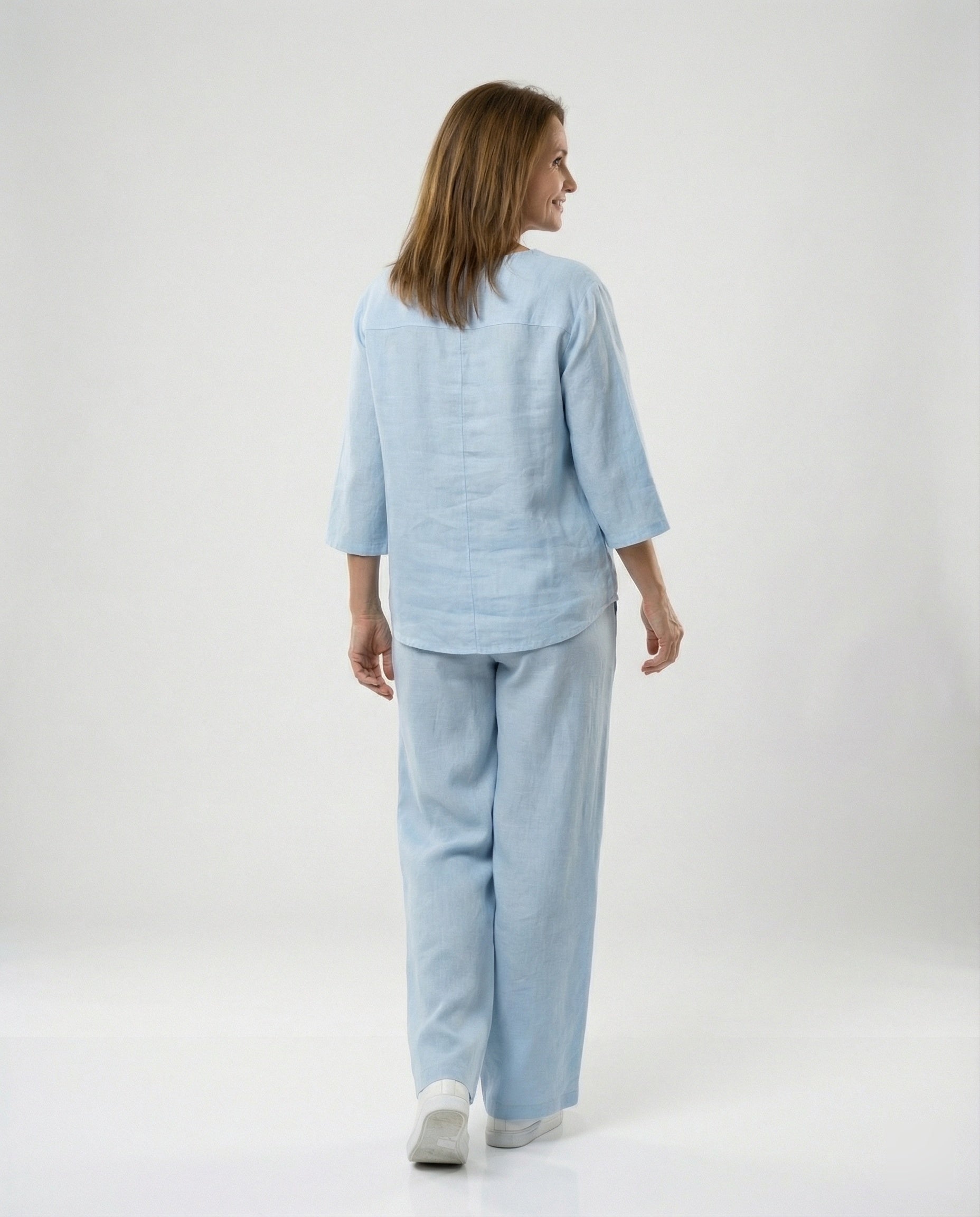 Women's lightweight linen blouse with button details