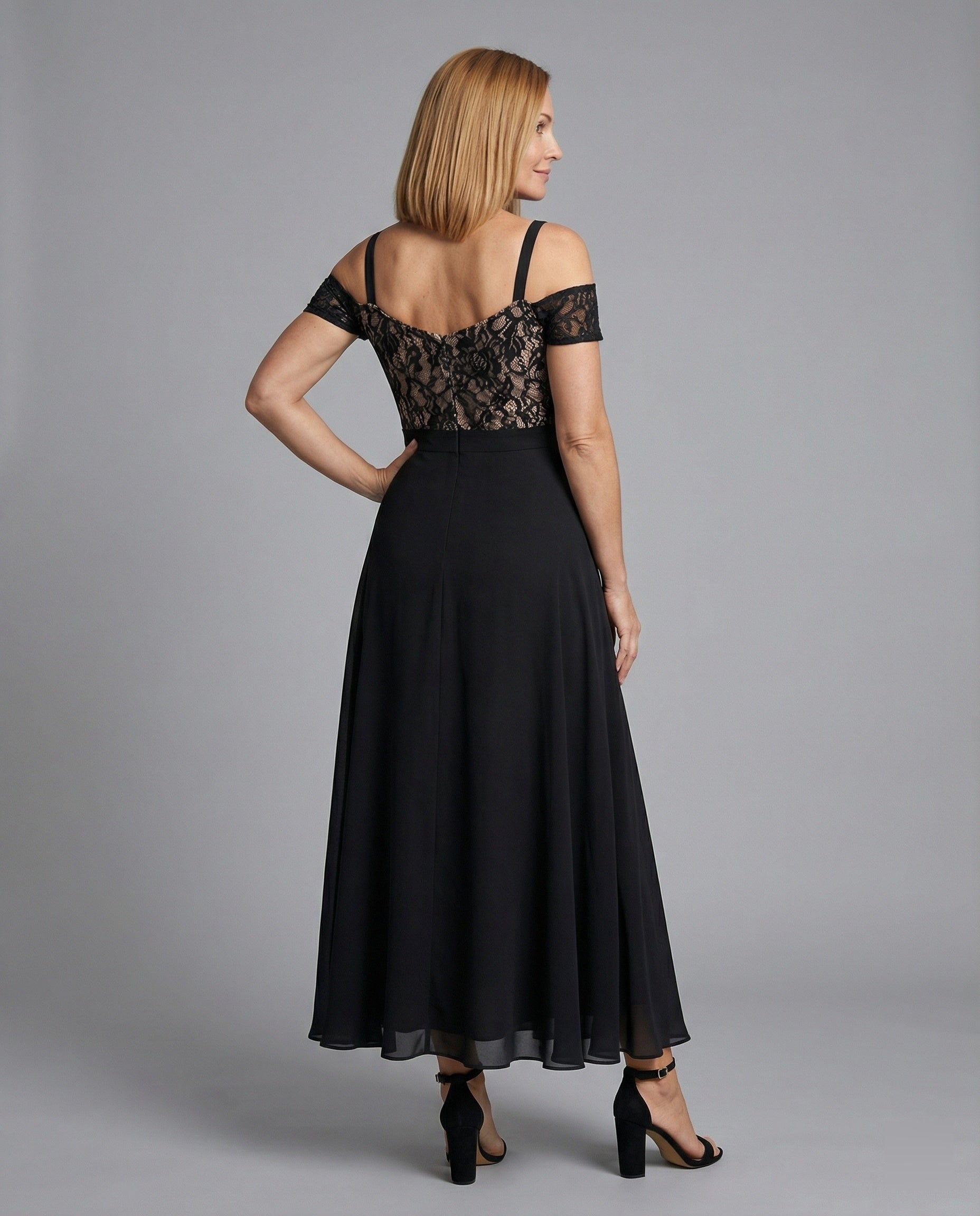 Women's Evening Dress Lace Chiffon Long
