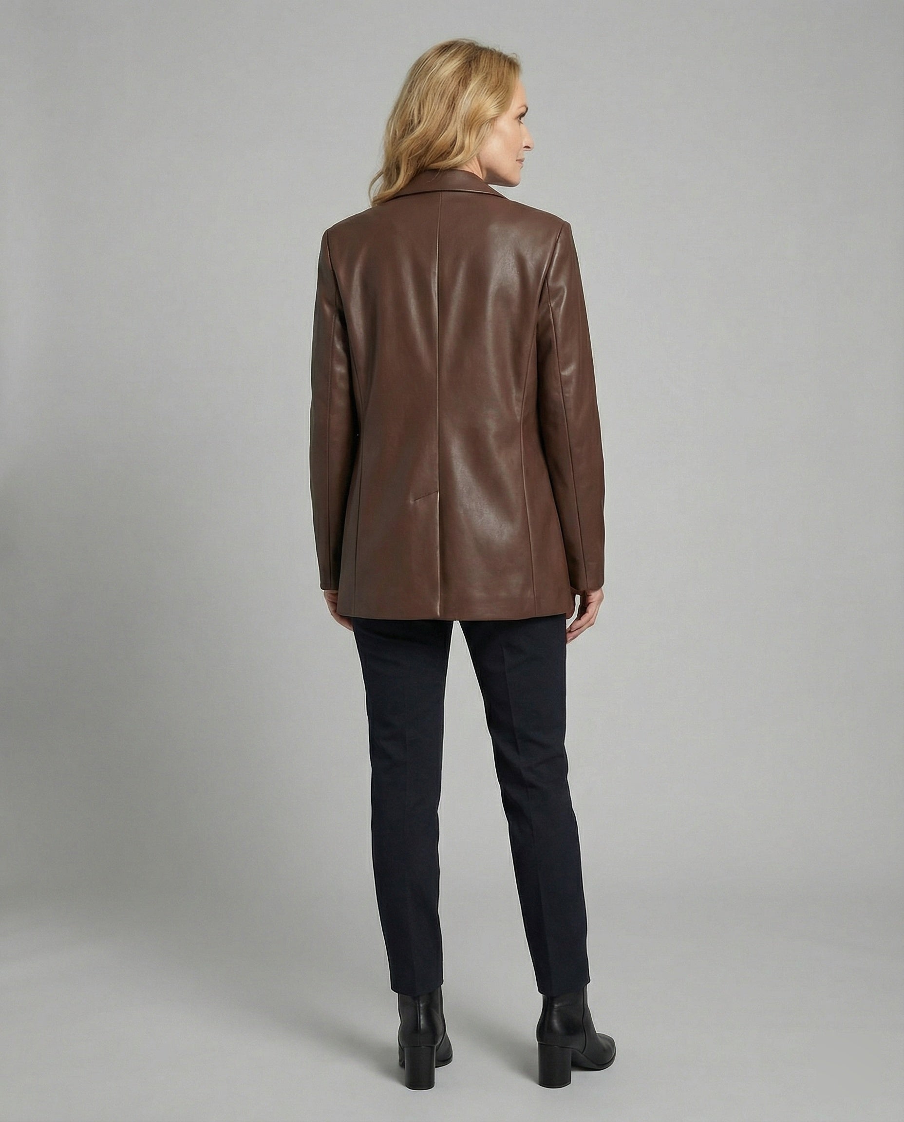 Women's Oversized PU Leather Blazer in Trend Look