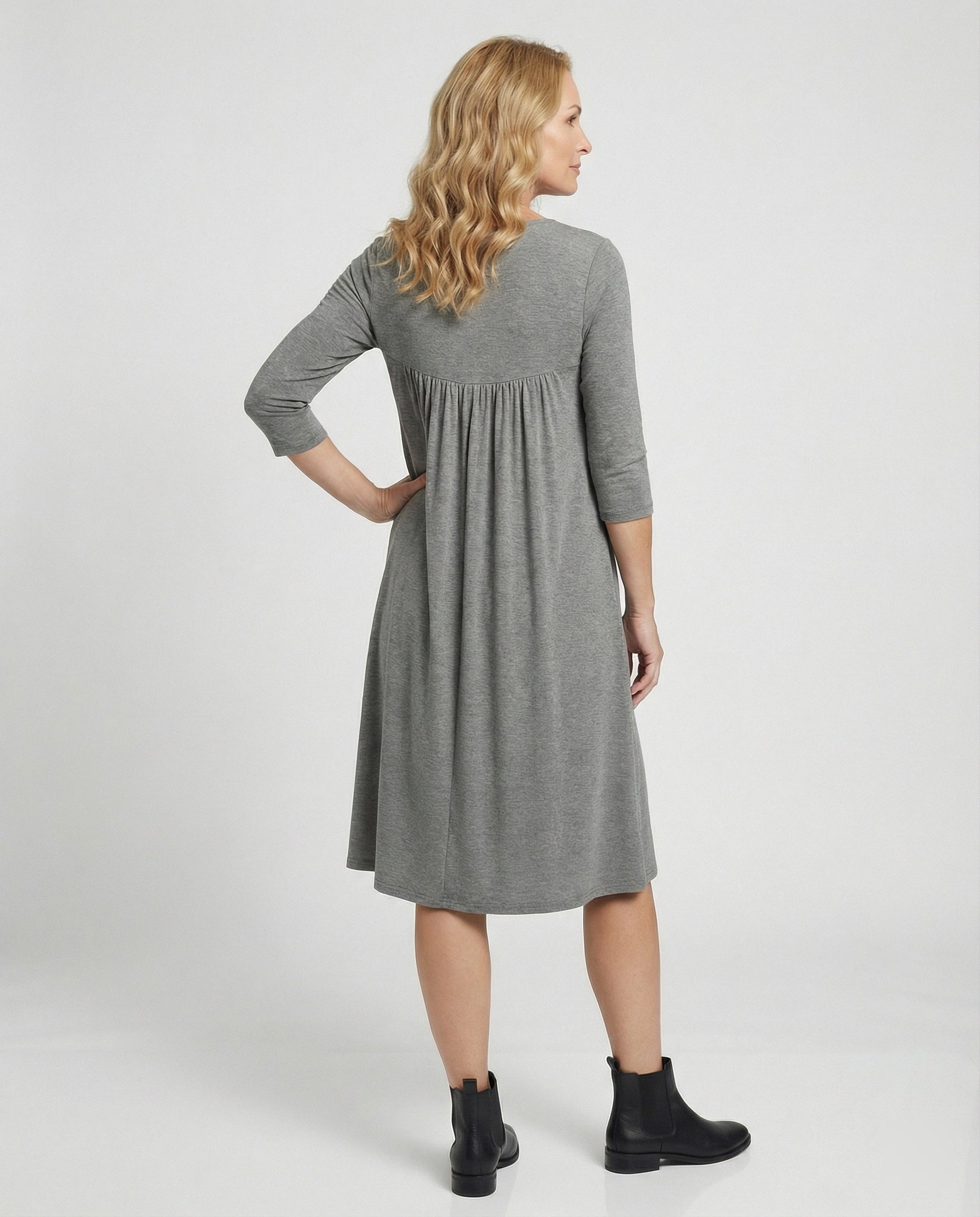 Women's Midi Dress Empire V Neck