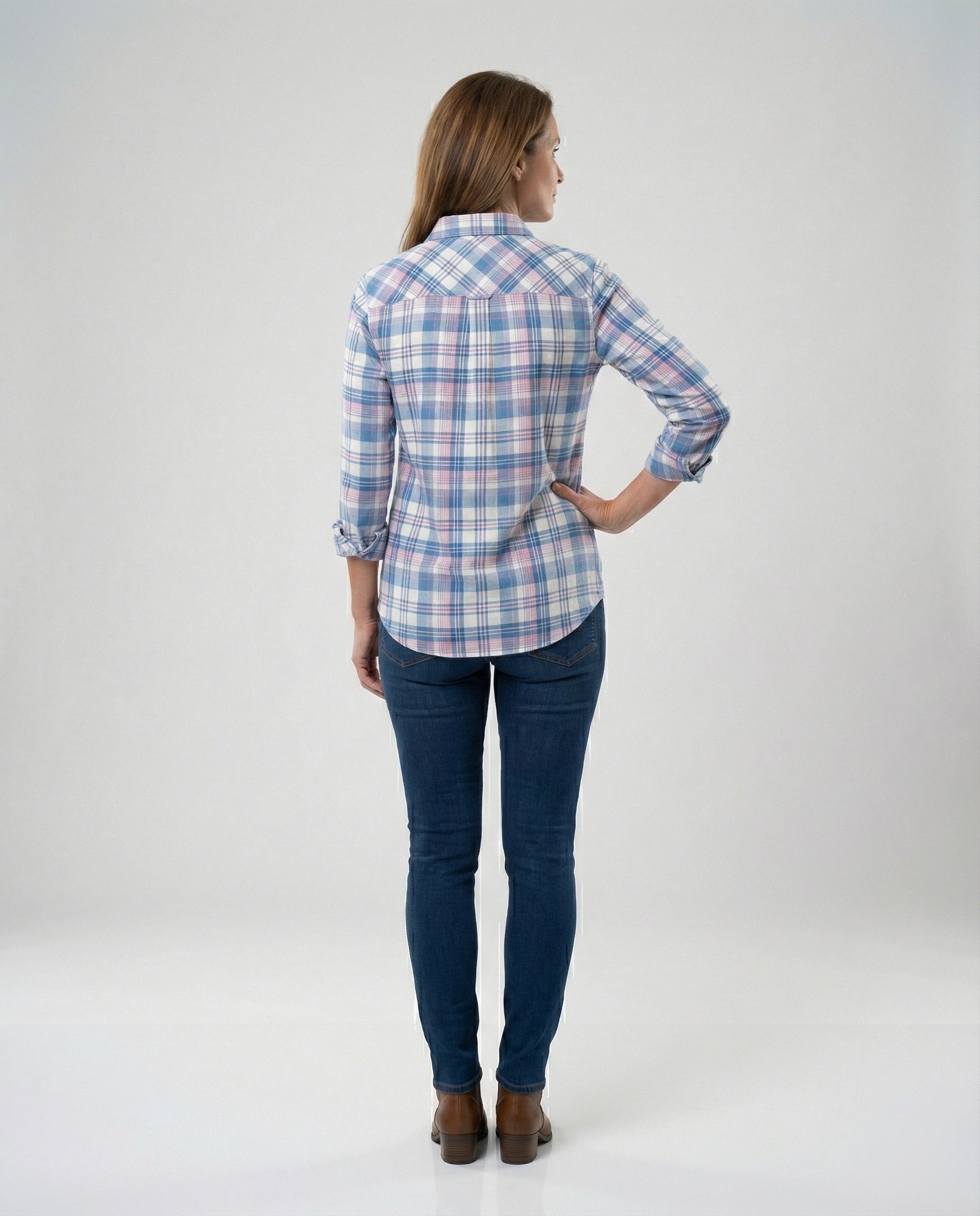 Long Sleeve Shirt Blouse Patchwork Ladies