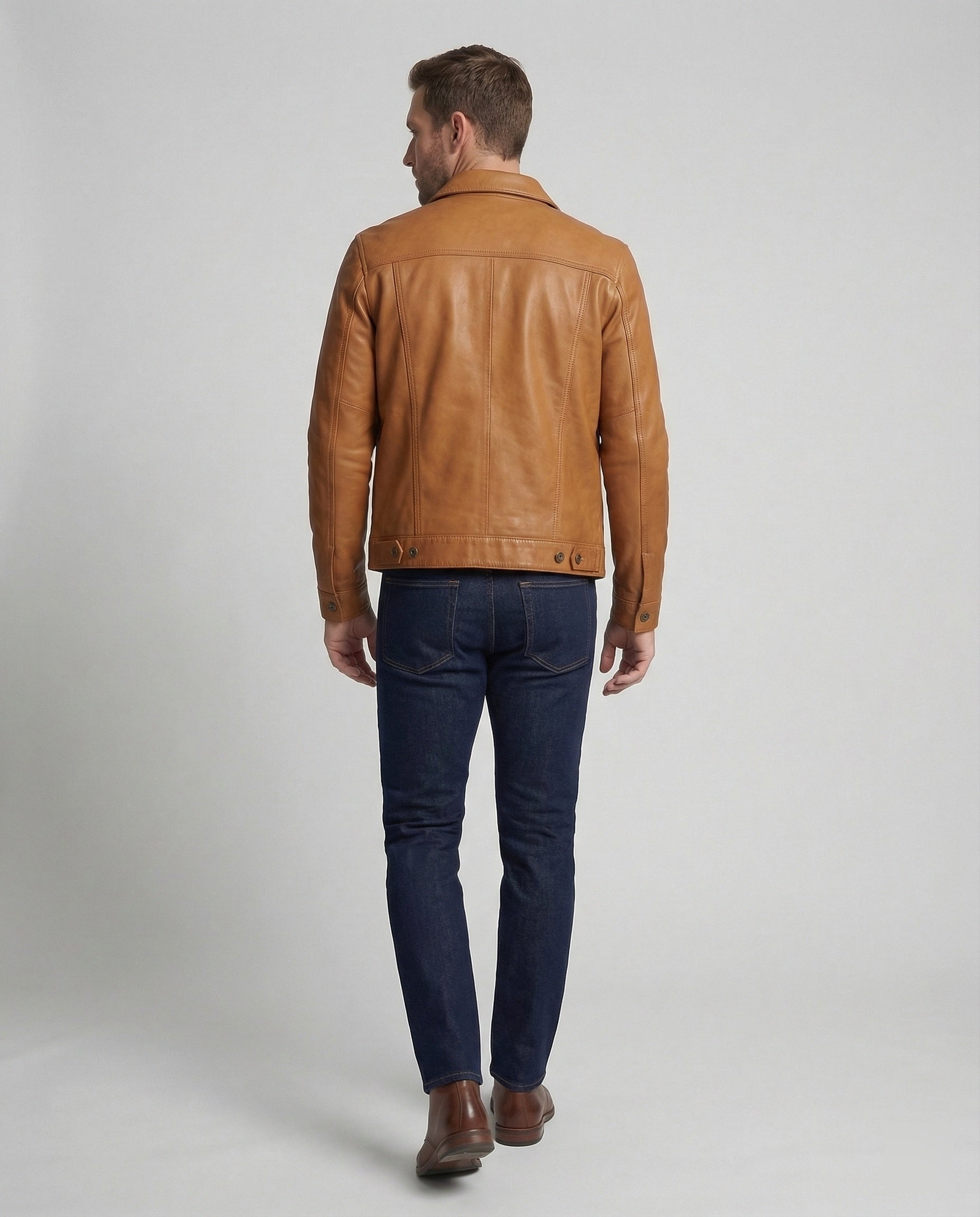 Men's Faux Leather Thermal Jacket