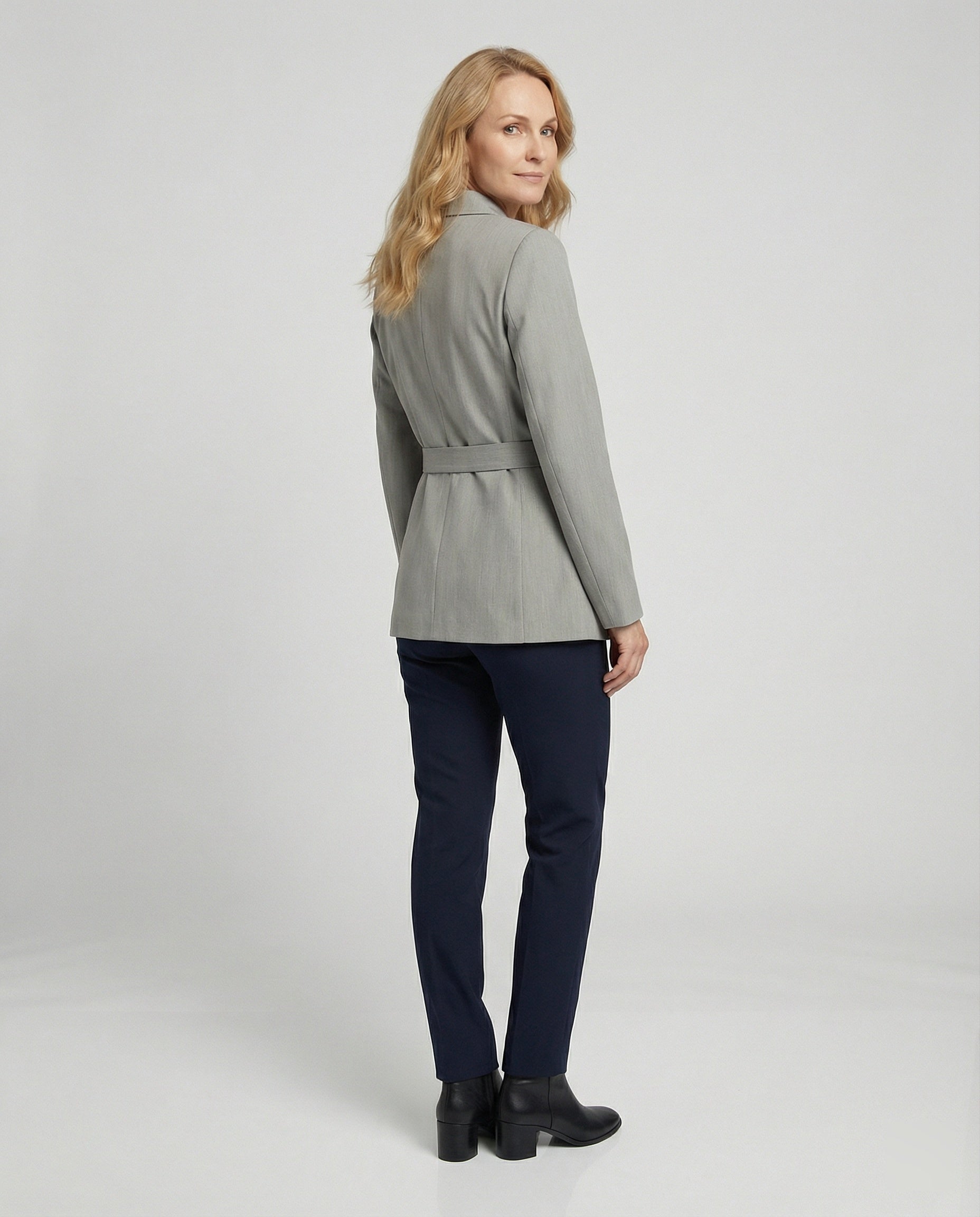 Tailored Blazer With Tie Belt Women