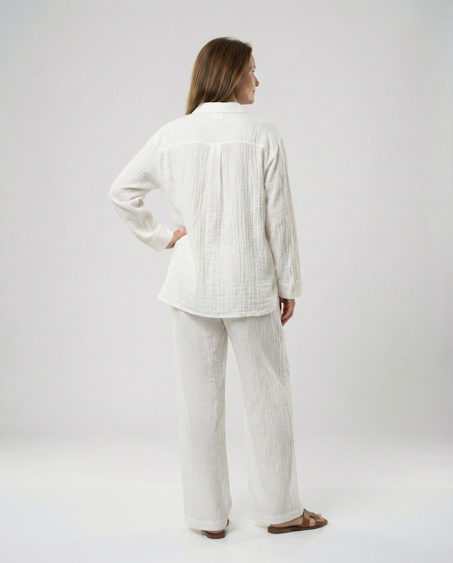 Women Two-Piece Set Oversize Blouse & Pants