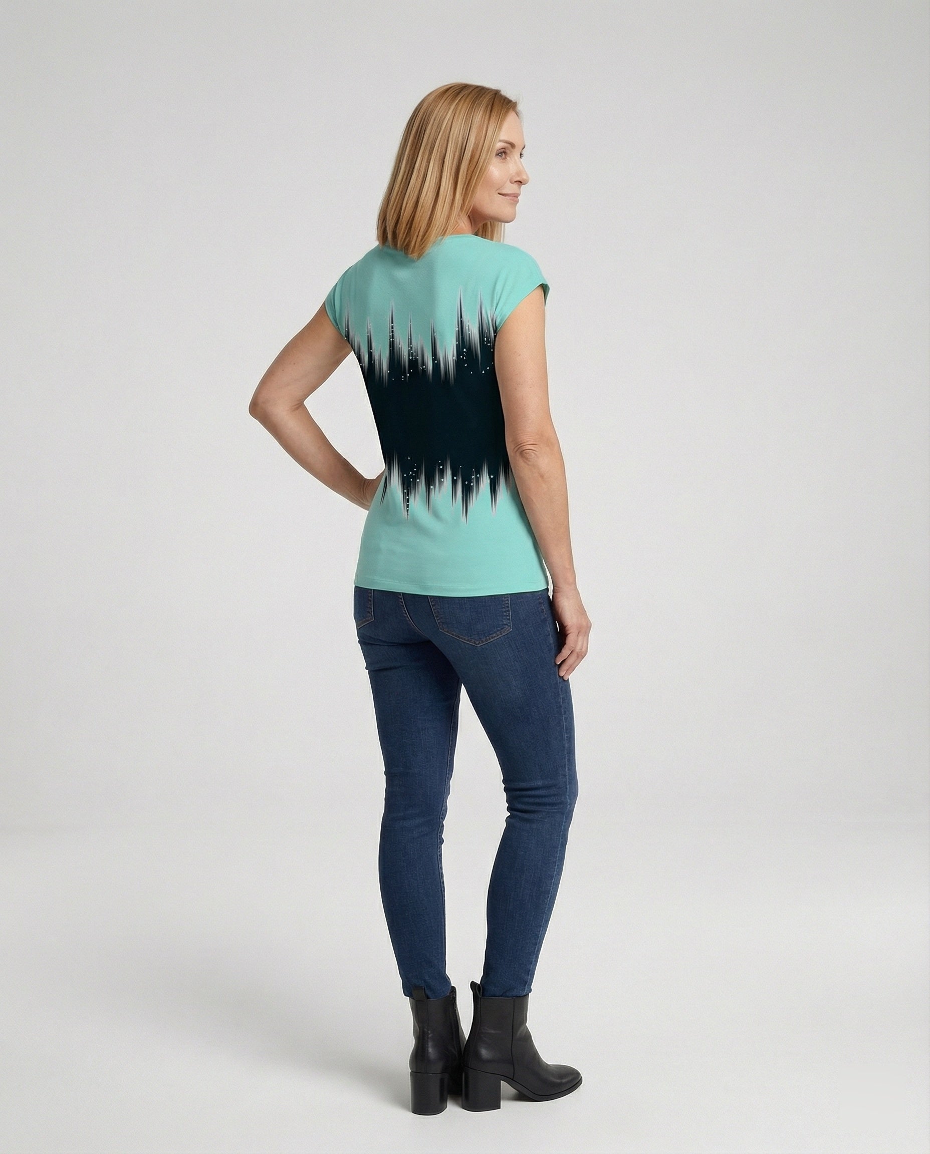 Watercolor Summer Blouse Women Asymmetric