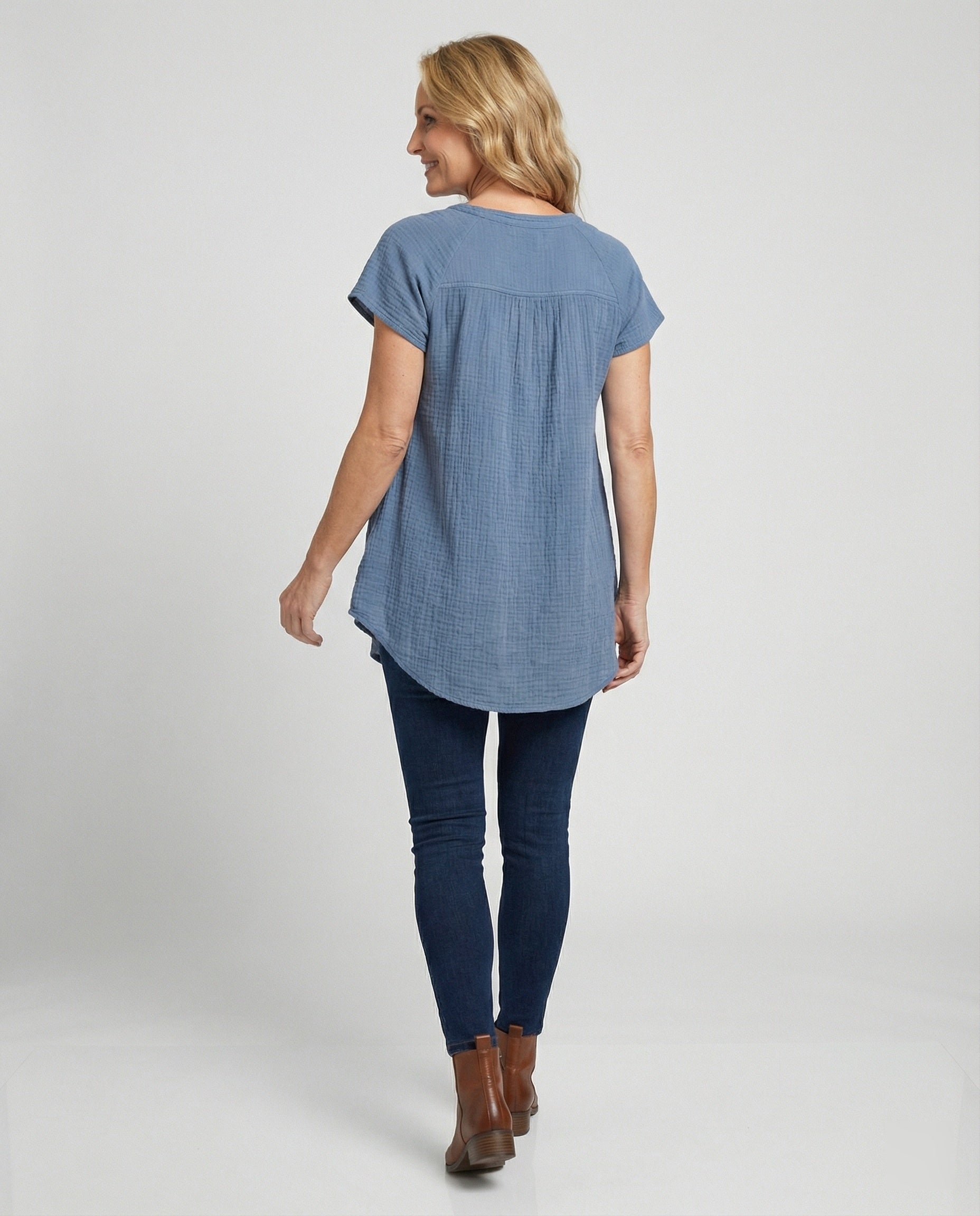 Casual dress women muslin tunic