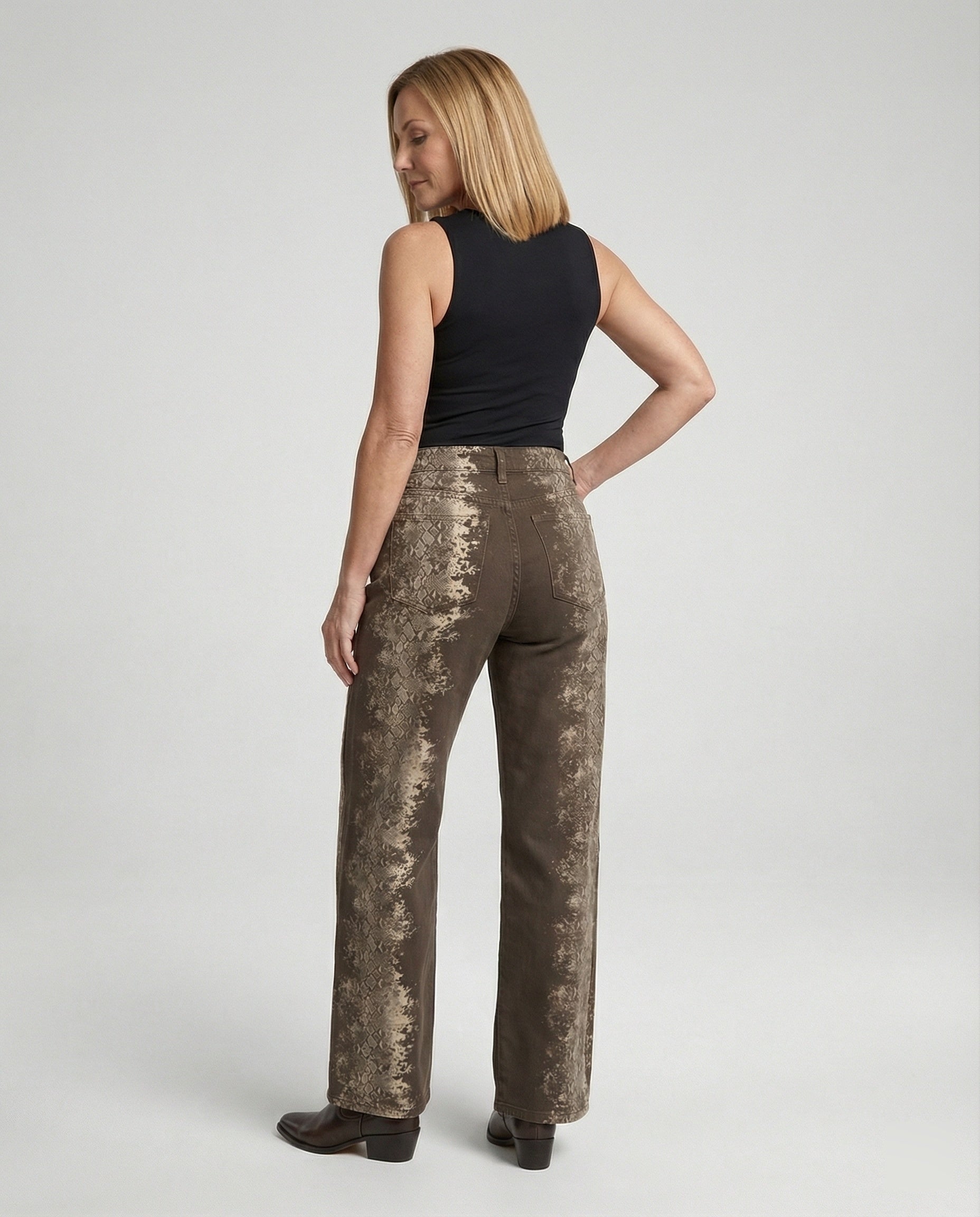 Women's Jeans Loose High Waist Print