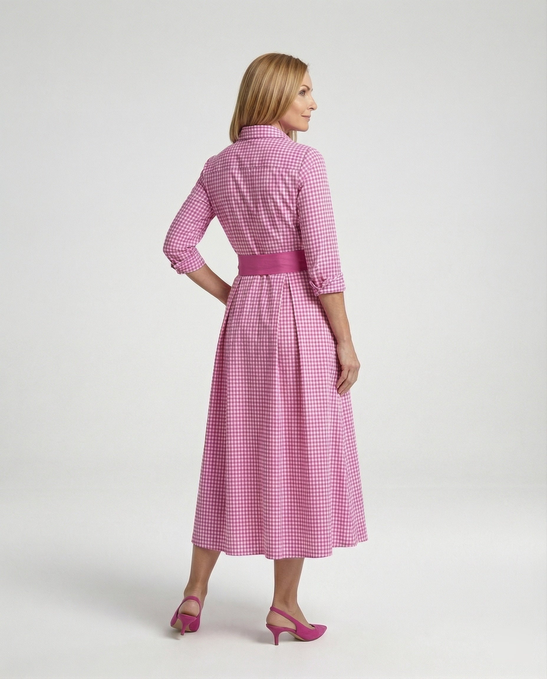 Women's Wrap Dress Midi Shirt Look
