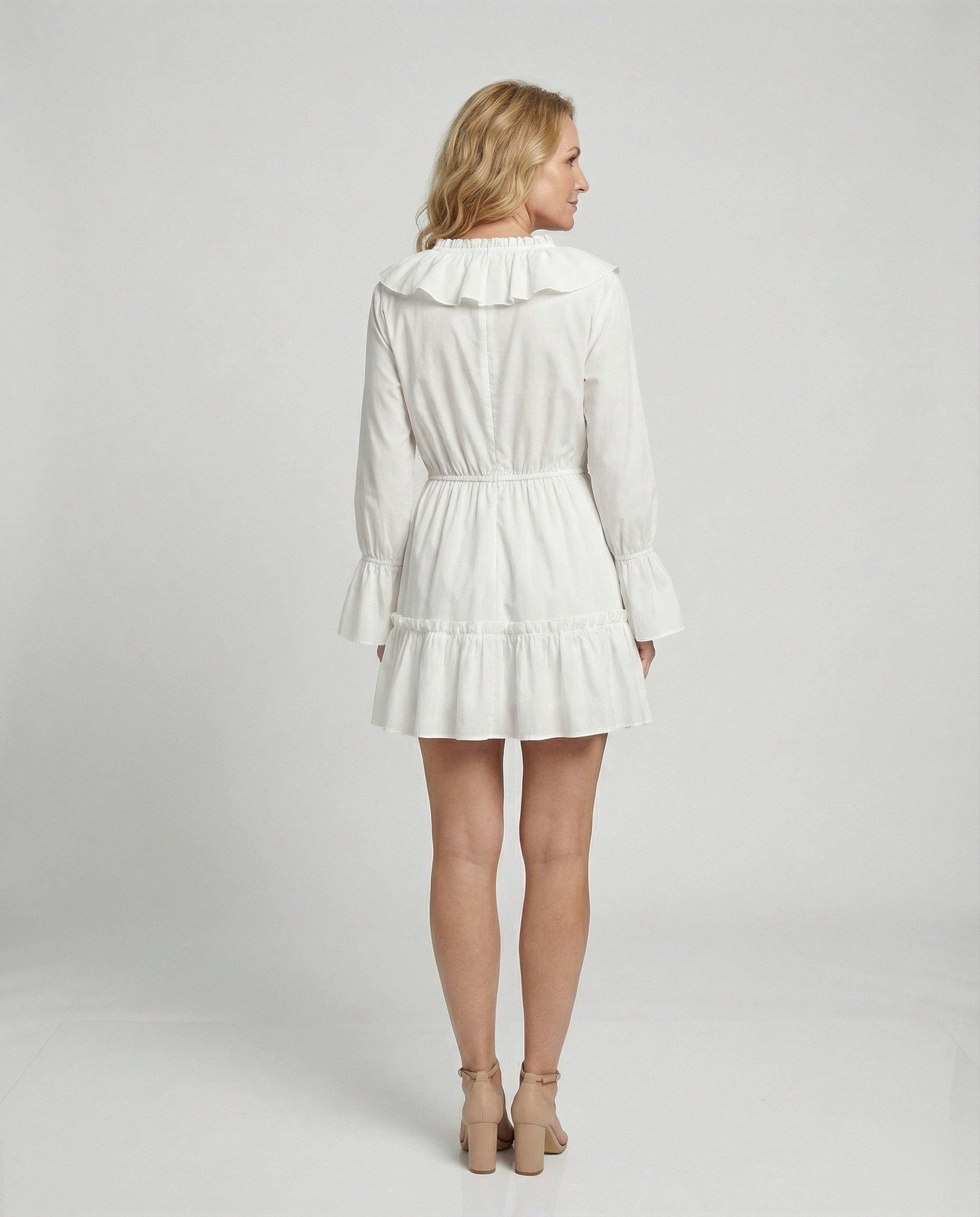 Leisure dress women ruffle mini dress
